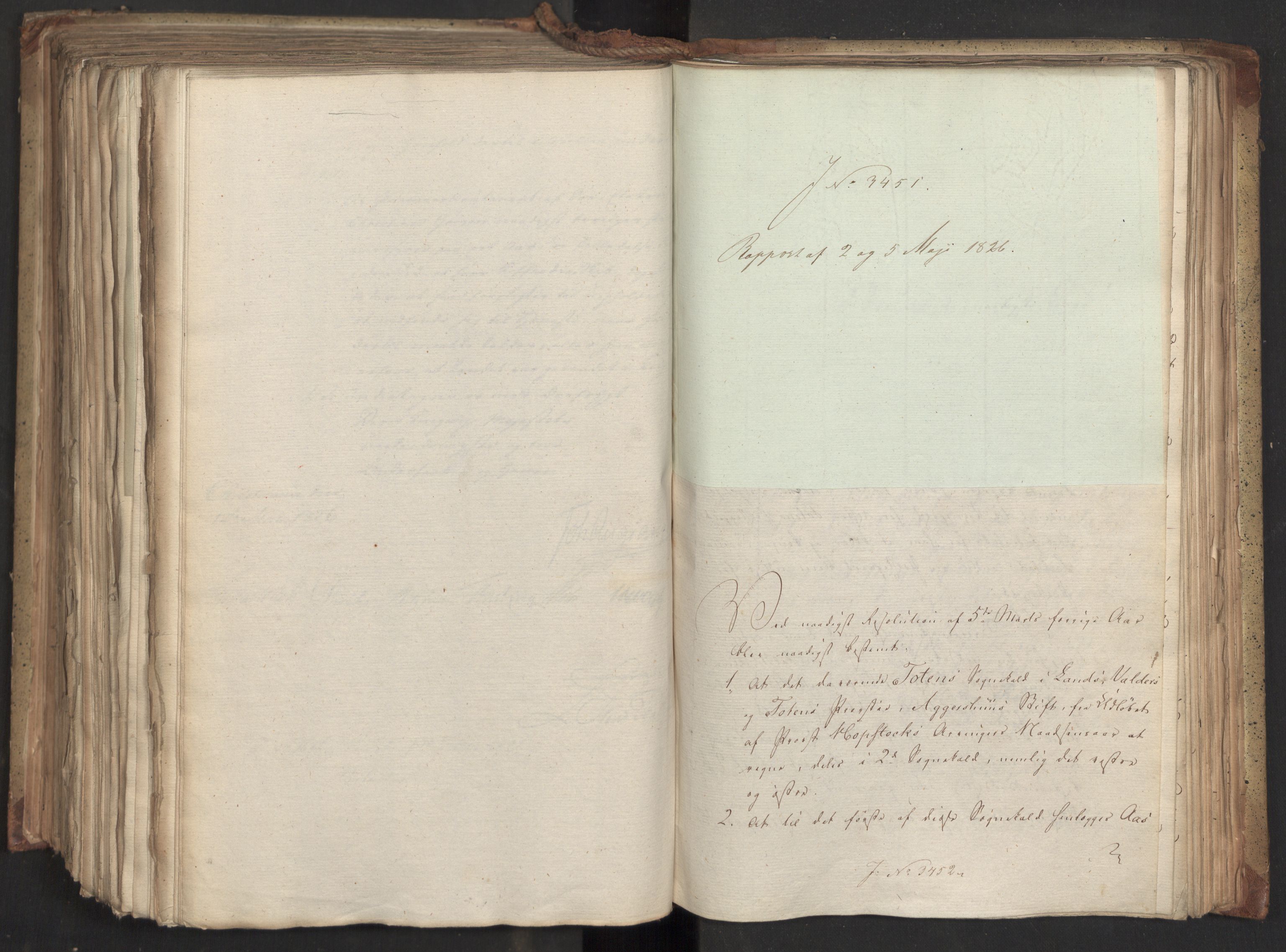 Statsrådsavdelingen i Stockholm, AV/RA-S-1003/D/Da/L0046: Regjeringsinnstillinger nr. 3308-3500, 1826, s. 402