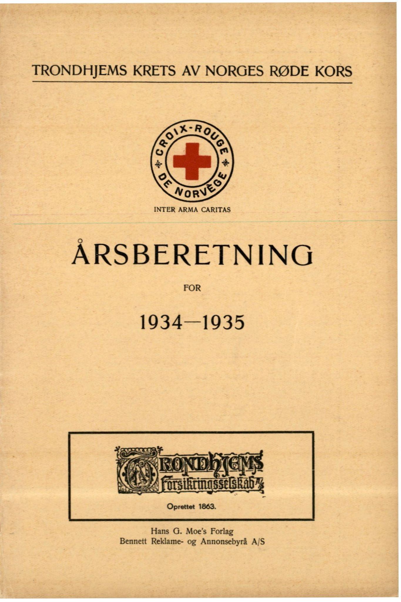 Trondheim Røde Kors, TRKO/PA-1204/F/Fa/L0002/0006: Årsberetninger 1905-1939, TRK / Årsberetning for 1934-1935, 1934-1935