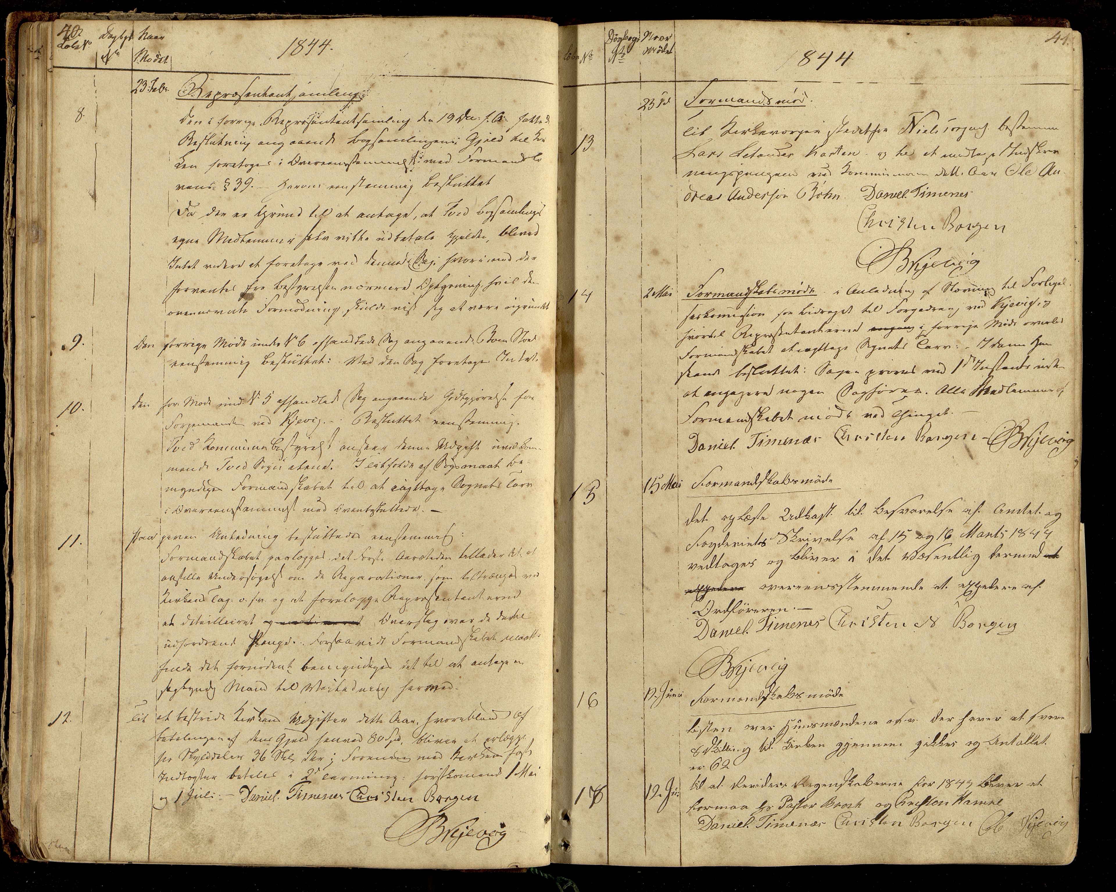 Tveit kommune - Formannskapet/ Kommunestyret, ARKSOR/1001TV120/A/L0001: Møtebok (d), 1838-1865