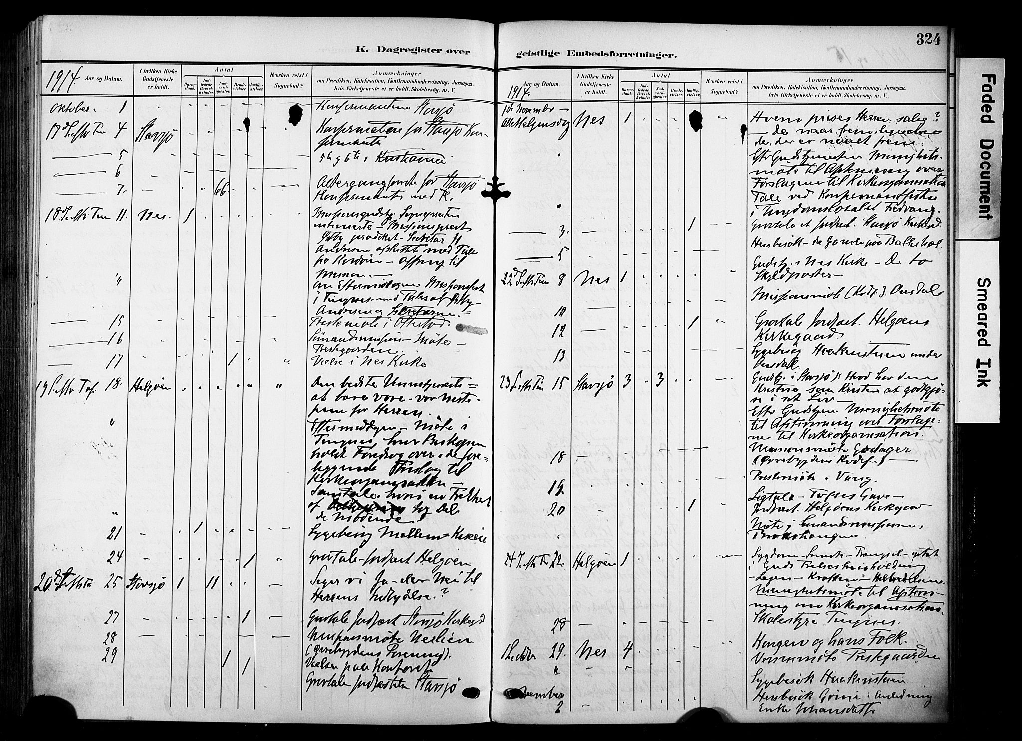 Nes prestekontor, Hedmark, AV/SAH-PREST-020/K/Ka/L0014: Ministerialbok nr. 14, 1906-1929, s. 324