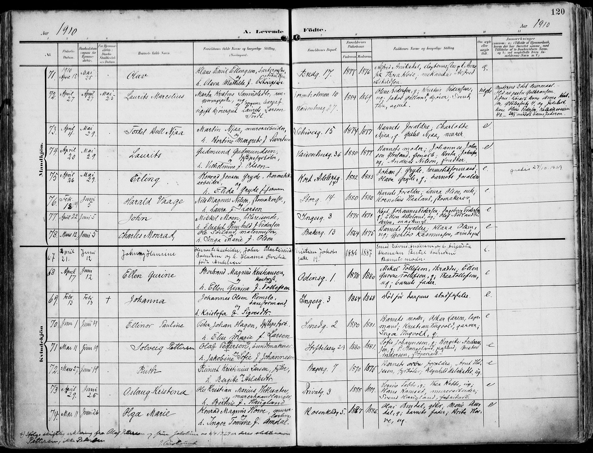 St. Petri sokneprestkontor, AV/SAST-A-101813/002/A/L0005: Ministerialbok nr. A 23, 1902-1918, s. 120