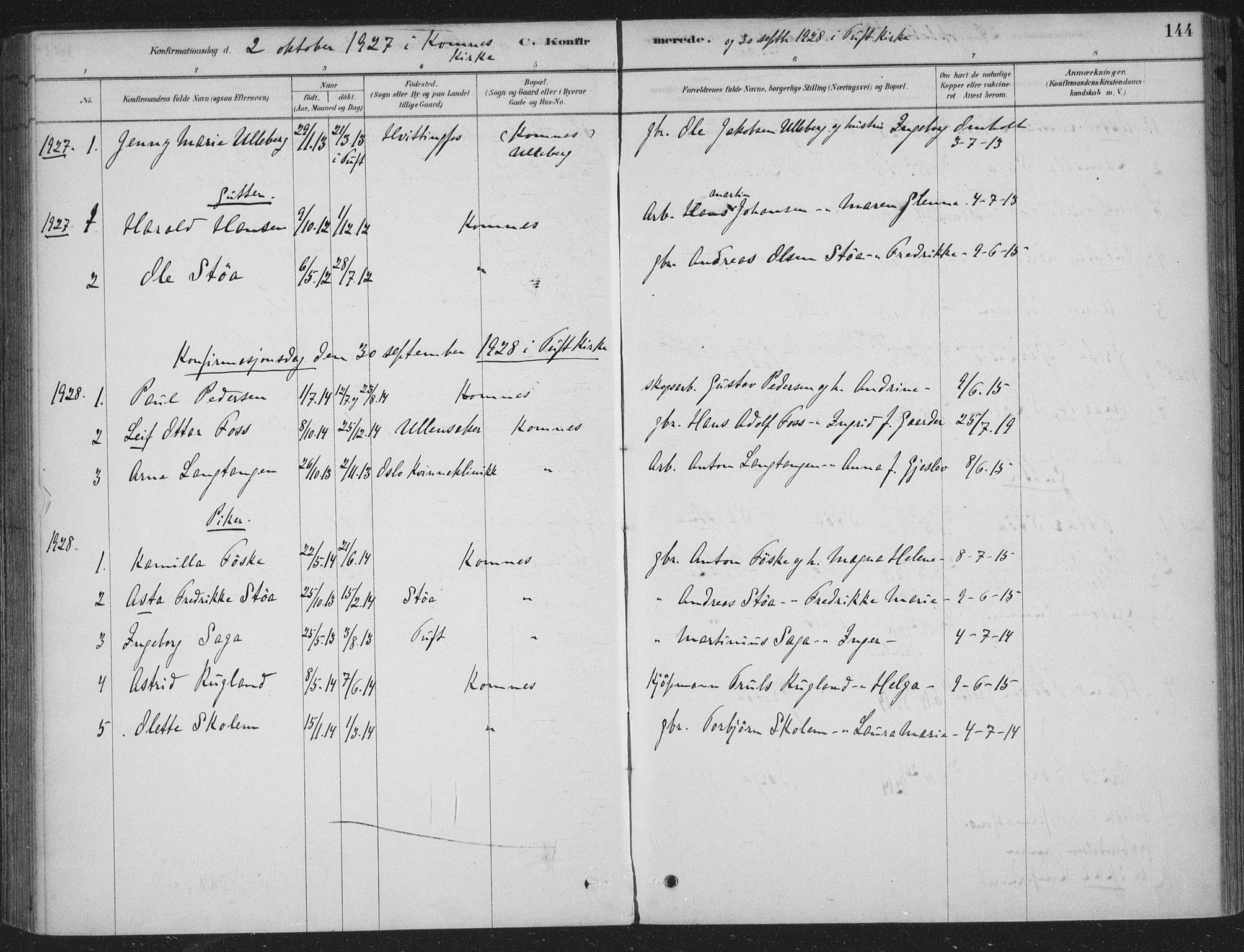 Sandsvær kirkebøker, SAKO/A-244/F/Fe/L0001: Ministerialbok nr. V 1, 1878-1936, s. 144