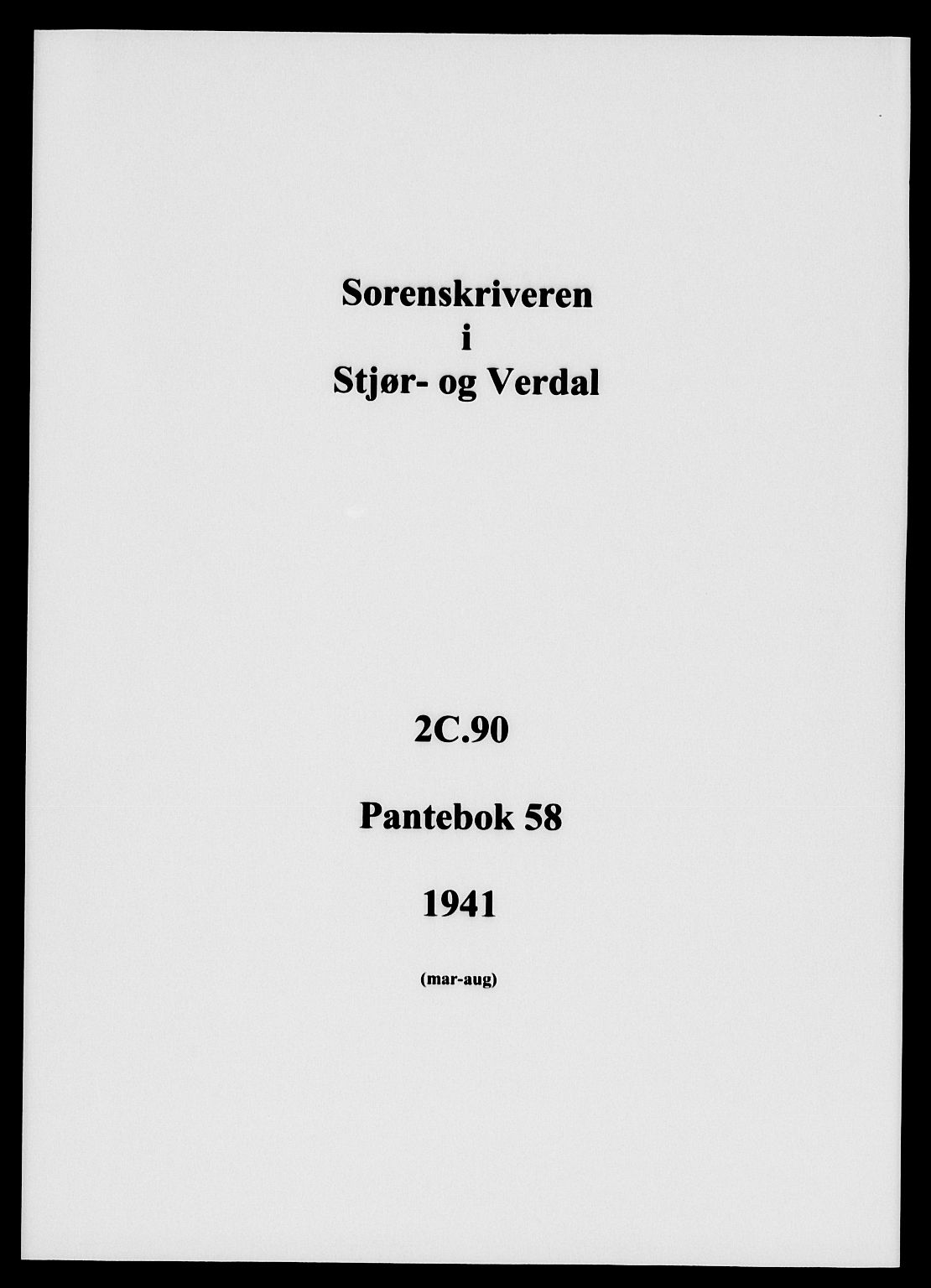 Stjør- og Verdal sorenskriveri, AV/SAT-A-4167/1/2/2C/L0090: Pantebok nr. 58, 1941-1941
