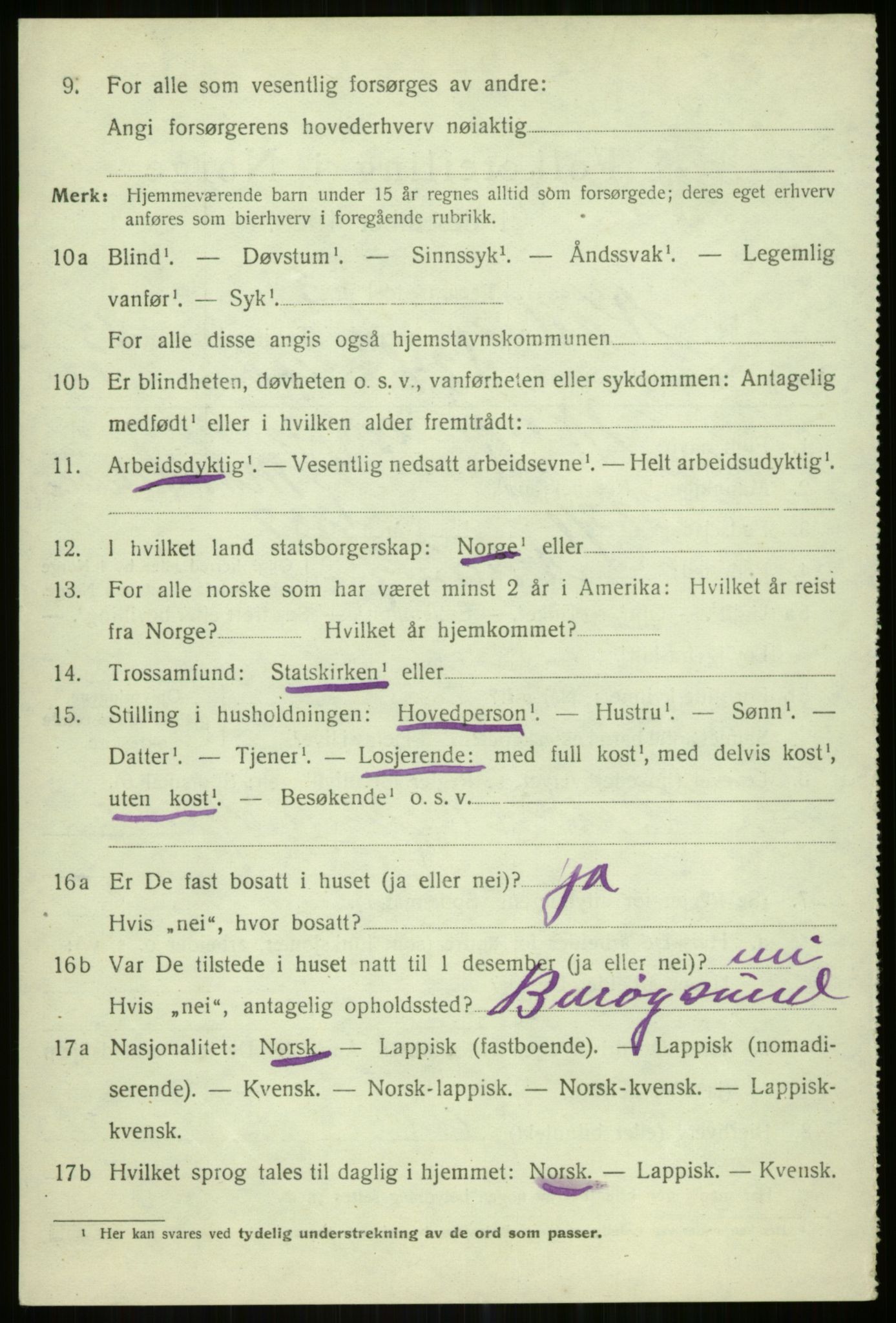 SATØ, Folketelling 1920 for 1936 Karlsøy herred, 1920, s. 5007