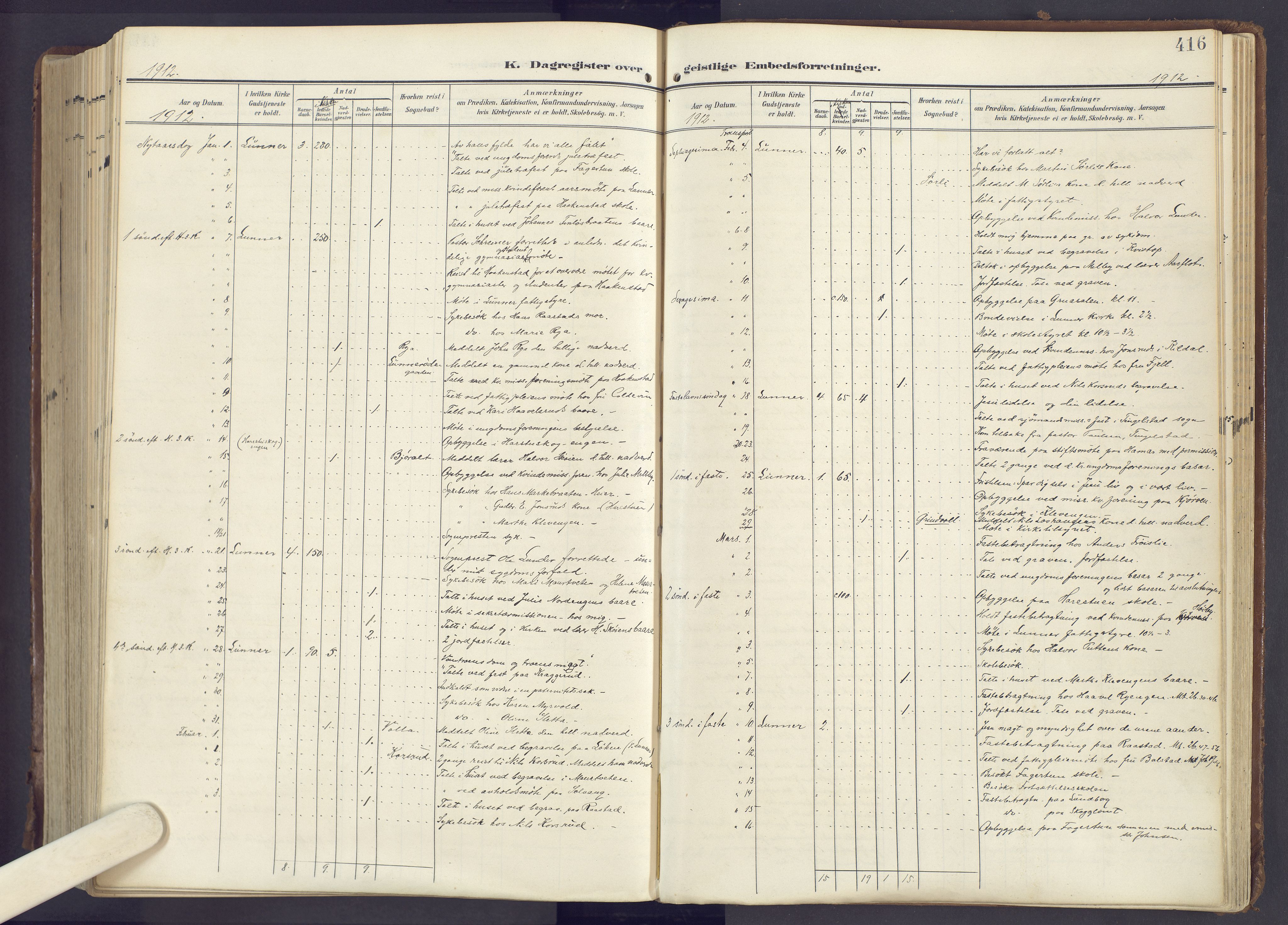 Lunner prestekontor, SAH/PREST-118/H/Ha/Haa/L0001: Ministerialbok nr. 1, 1907-1922, s. 416