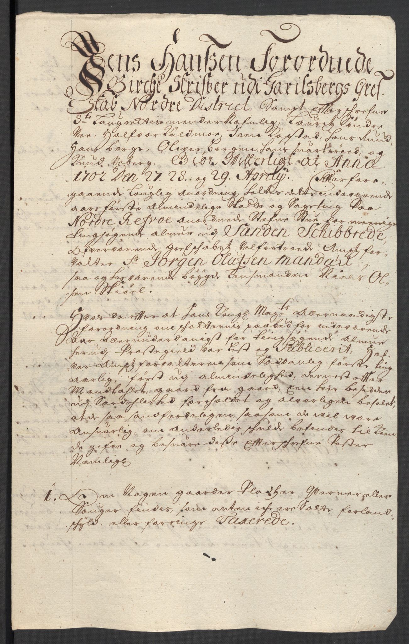 Rentekammeret inntil 1814, Reviderte regnskaper, Fogderegnskap, RA/EA-4092/R32/L1870: Fogderegnskap Jarlsberg grevskap, 1702, s. 154