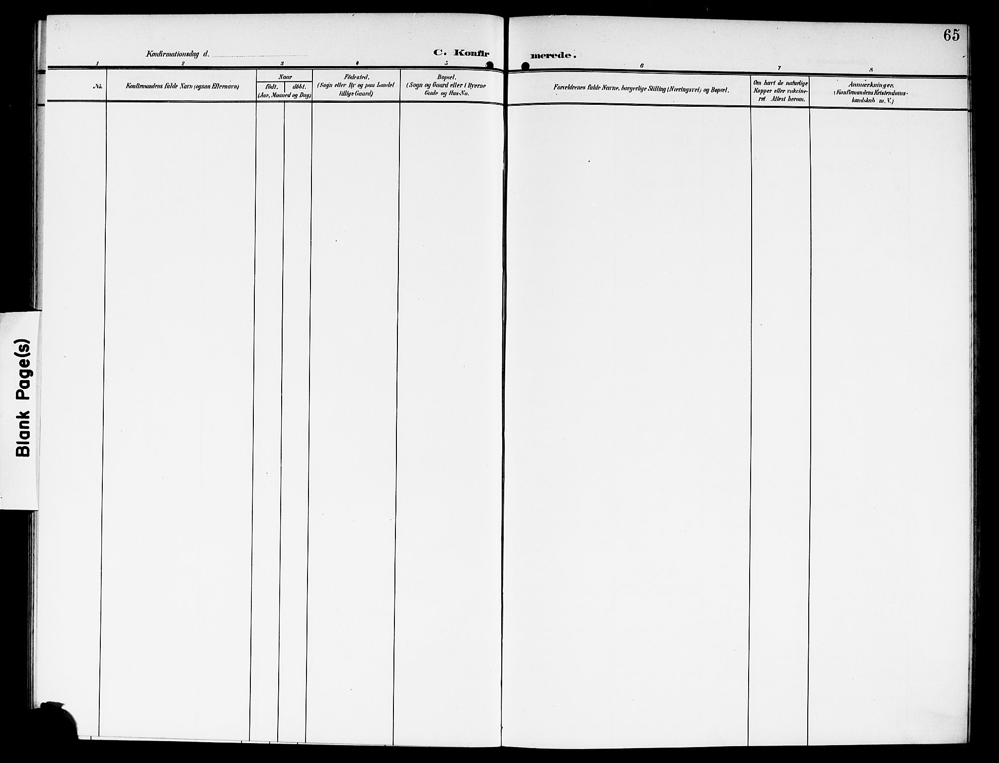 Skiptvet prestekontor Kirkebøker, SAO/A-20009/G/Ga/L0002: Klokkerbok nr. 2, 1905-1915, s. 65