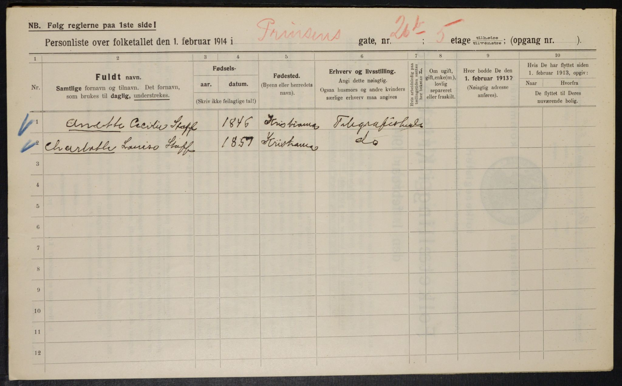 OBA, Kommunal folketelling 1.2.1914 for Kristiania, 1914, s. 81372