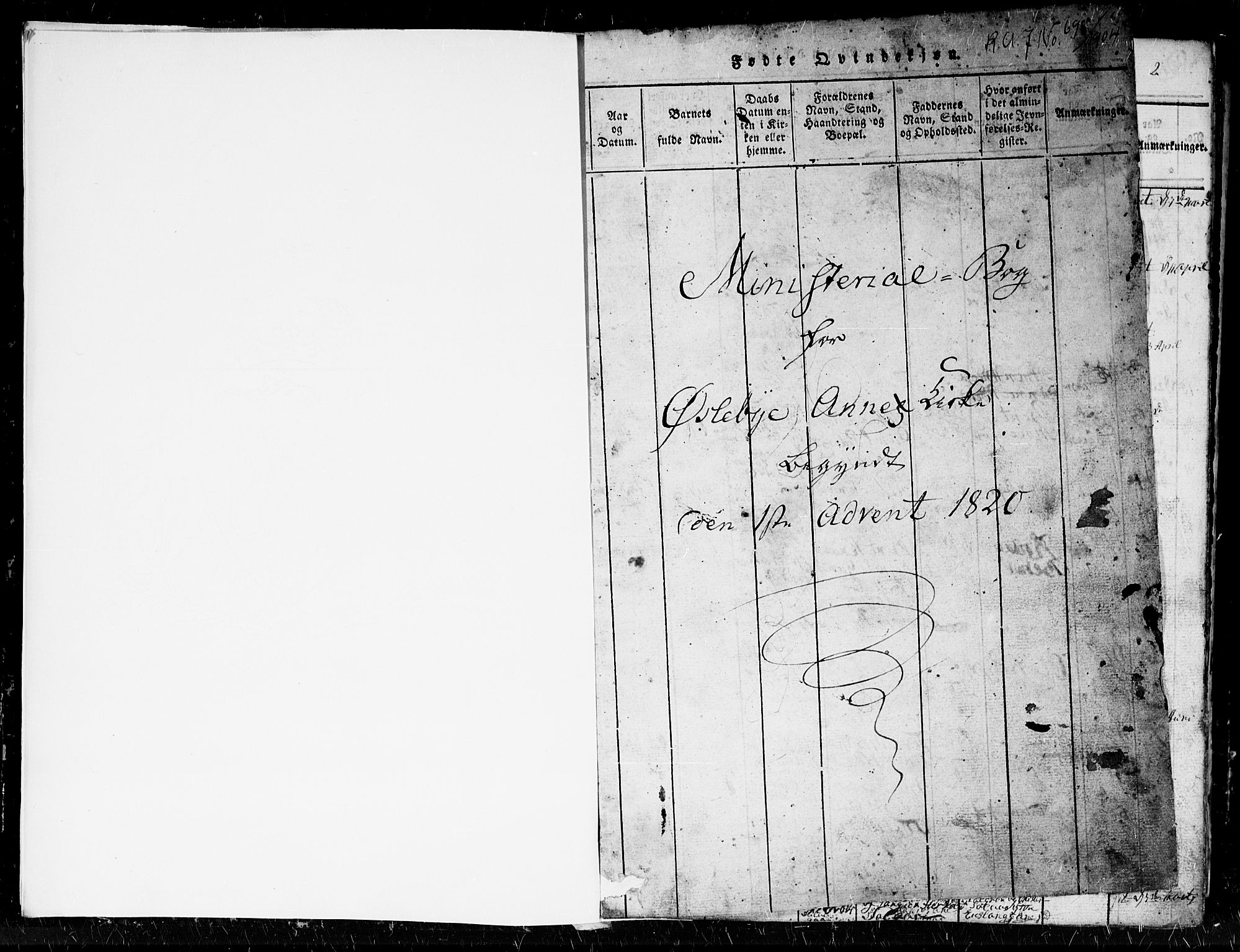 Holum sokneprestkontor, SAK/1111-0022/F/Fb/Fbc/L0001: Klokkerbok nr. B 1, 1820-1859