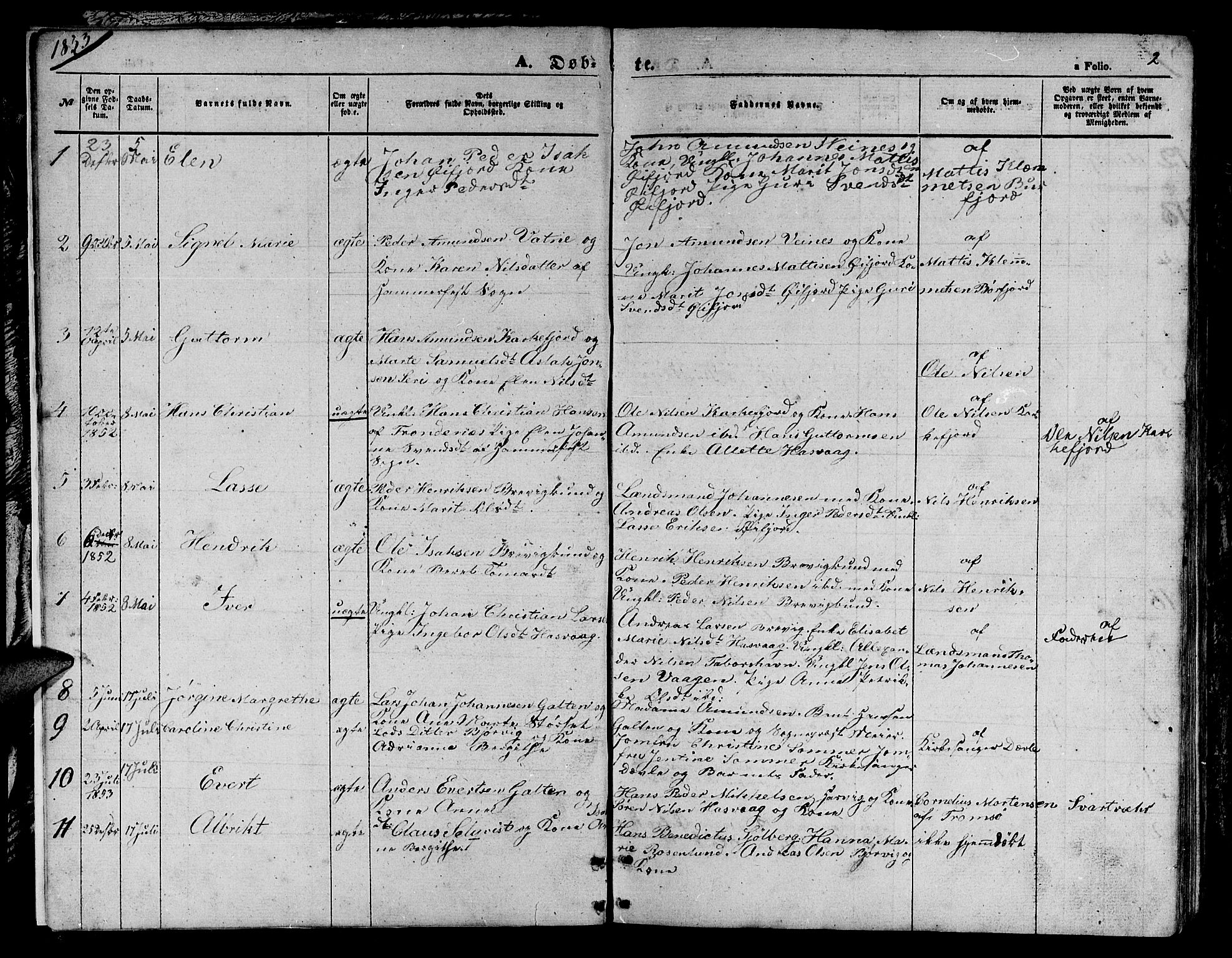 Loppa sokneprestkontor, AV/SATØ-S-1339/H/Hb/L0003klokker: Klokkerbok nr. 3, 1853-1880, s. 2