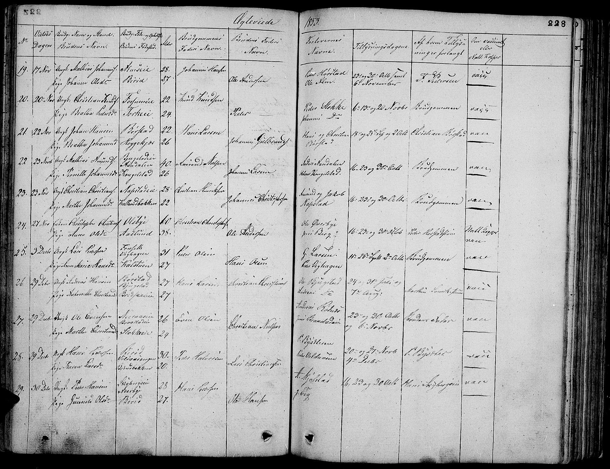 Vardal prestekontor, AV/SAH-PREST-100/H/Ha/Hab/L0004: Klokkerbok nr. 4, 1831-1853, s. 228