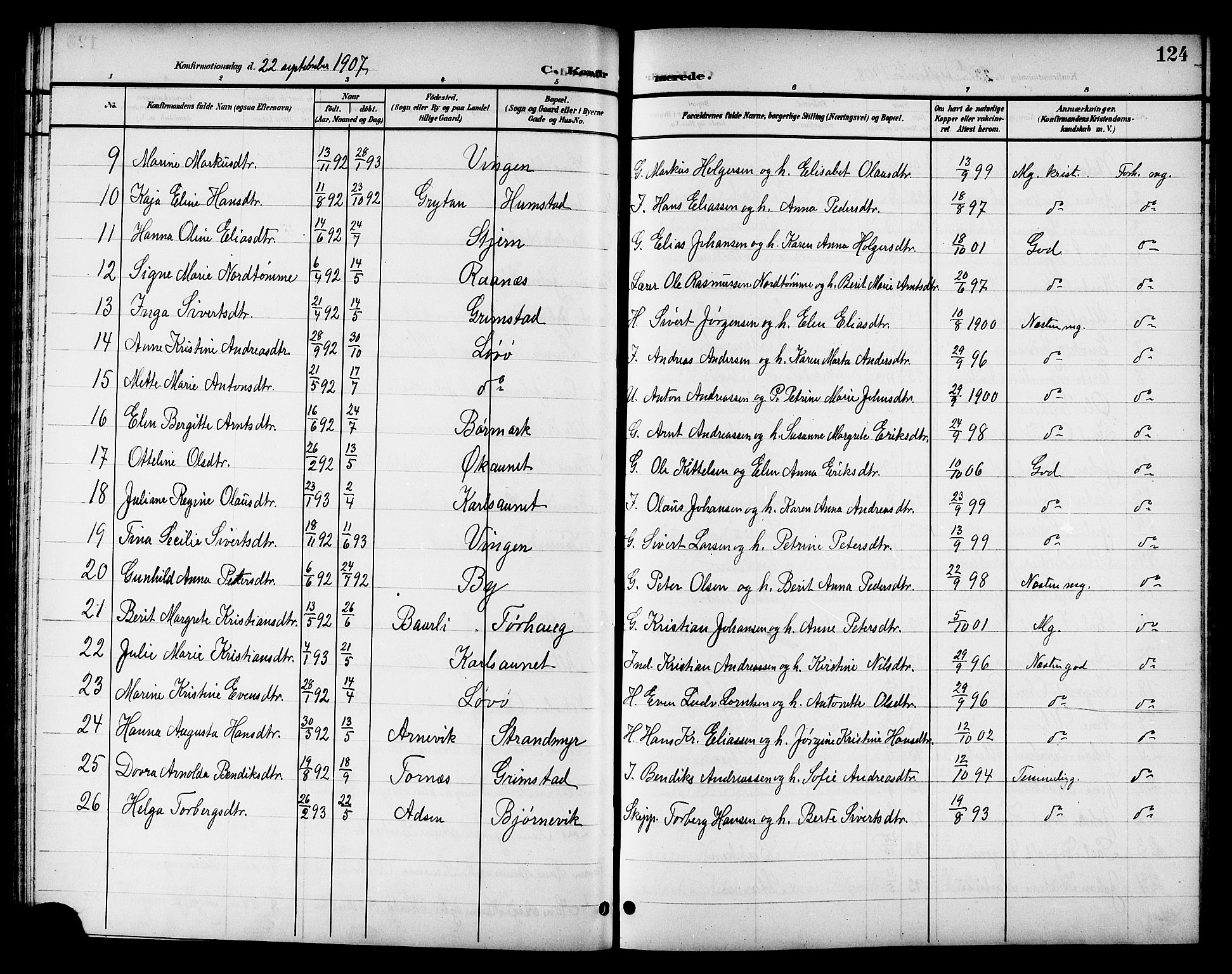 Ministerialprotokoller, klokkerbøker og fødselsregistre - Sør-Trøndelag, SAT/A-1456/655/L0688: Klokkerbok nr. 655C04, 1899-1922, s. 124