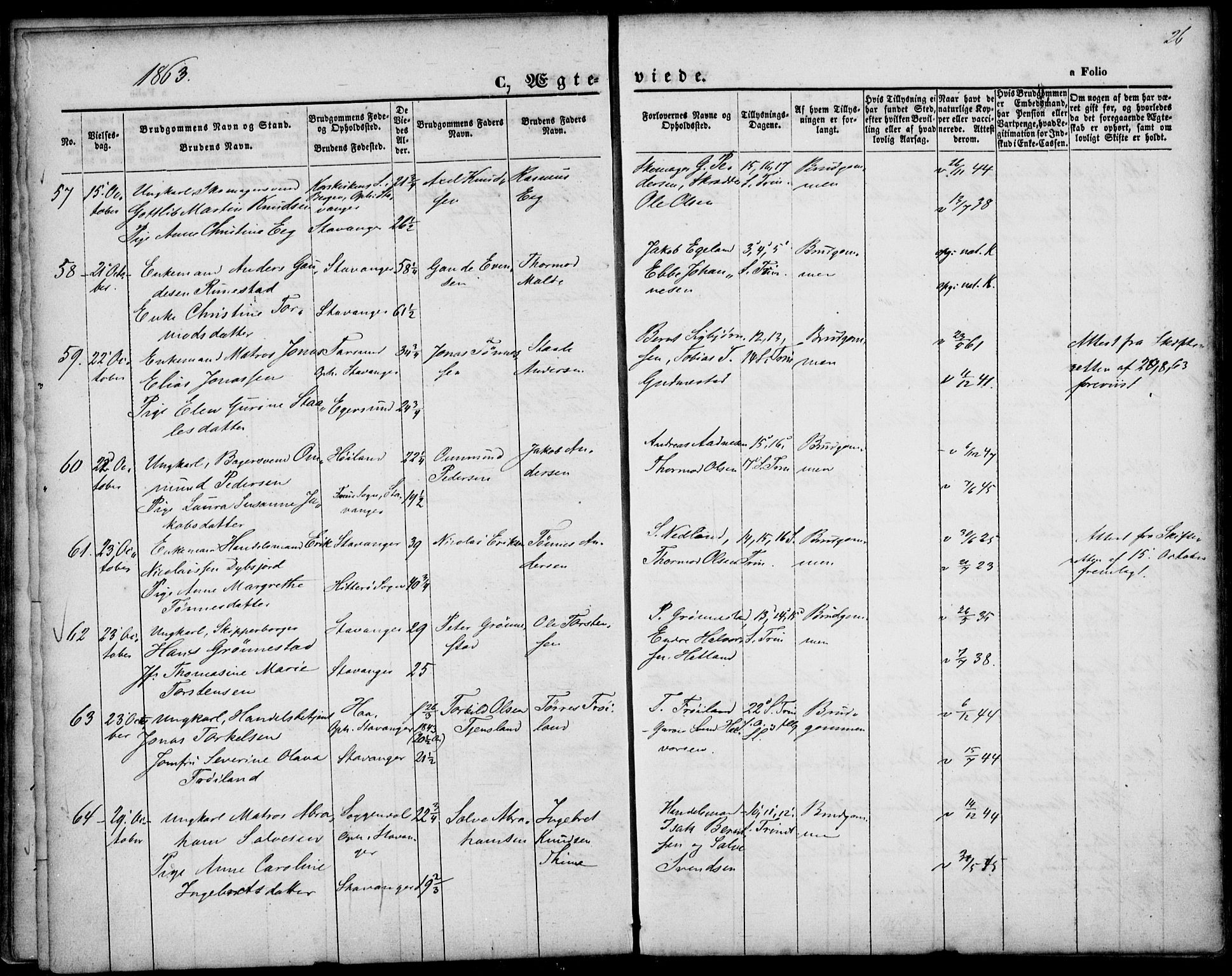 St. Petri sokneprestkontor, AV/SAST-A-101813/001/30/30BA/L0002: Ministerialbok nr. A 2, 1861-1869, s. 26