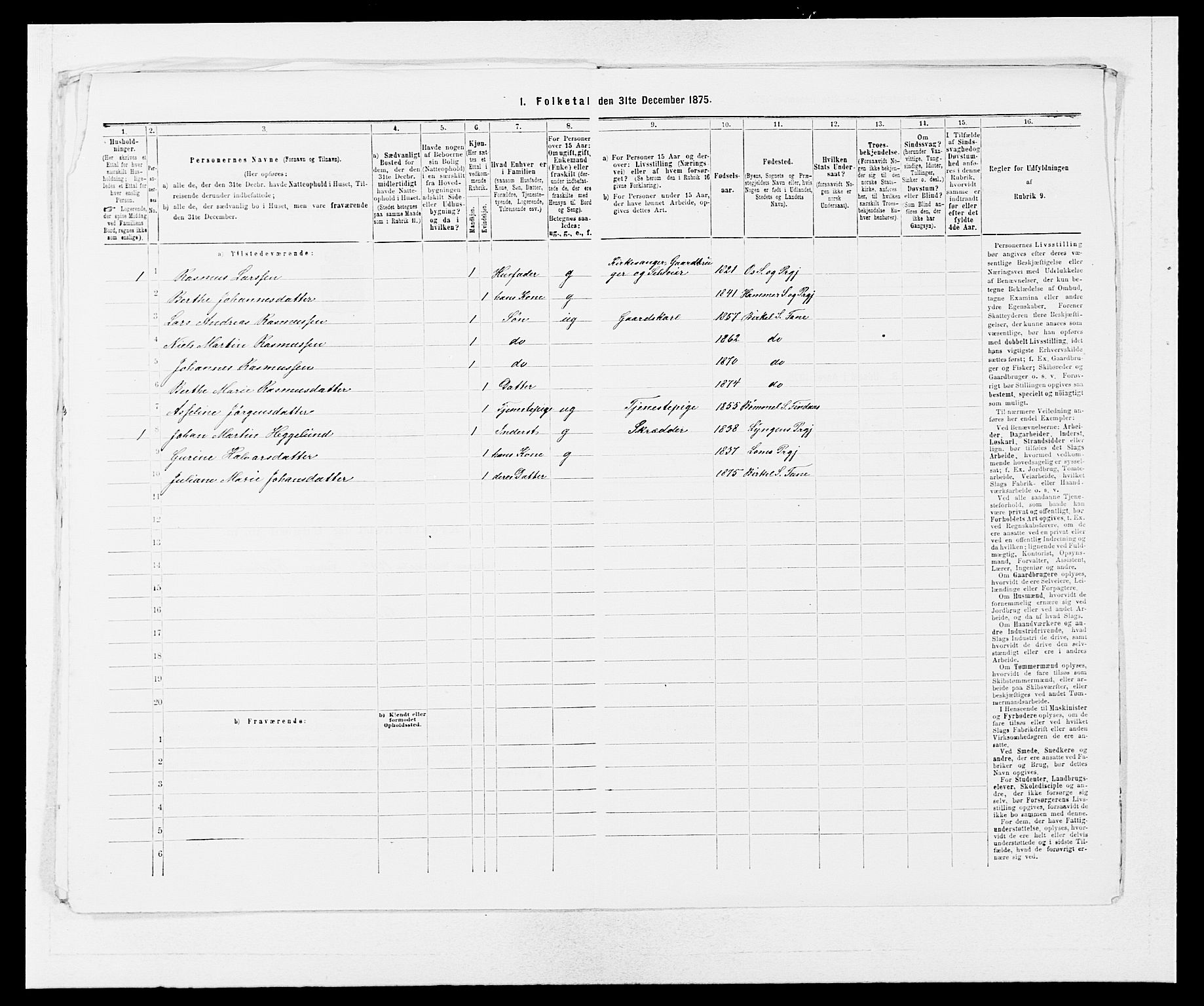 SAB, Folketelling 1875 for 1249P Fana prestegjeld, 1875, s. 555