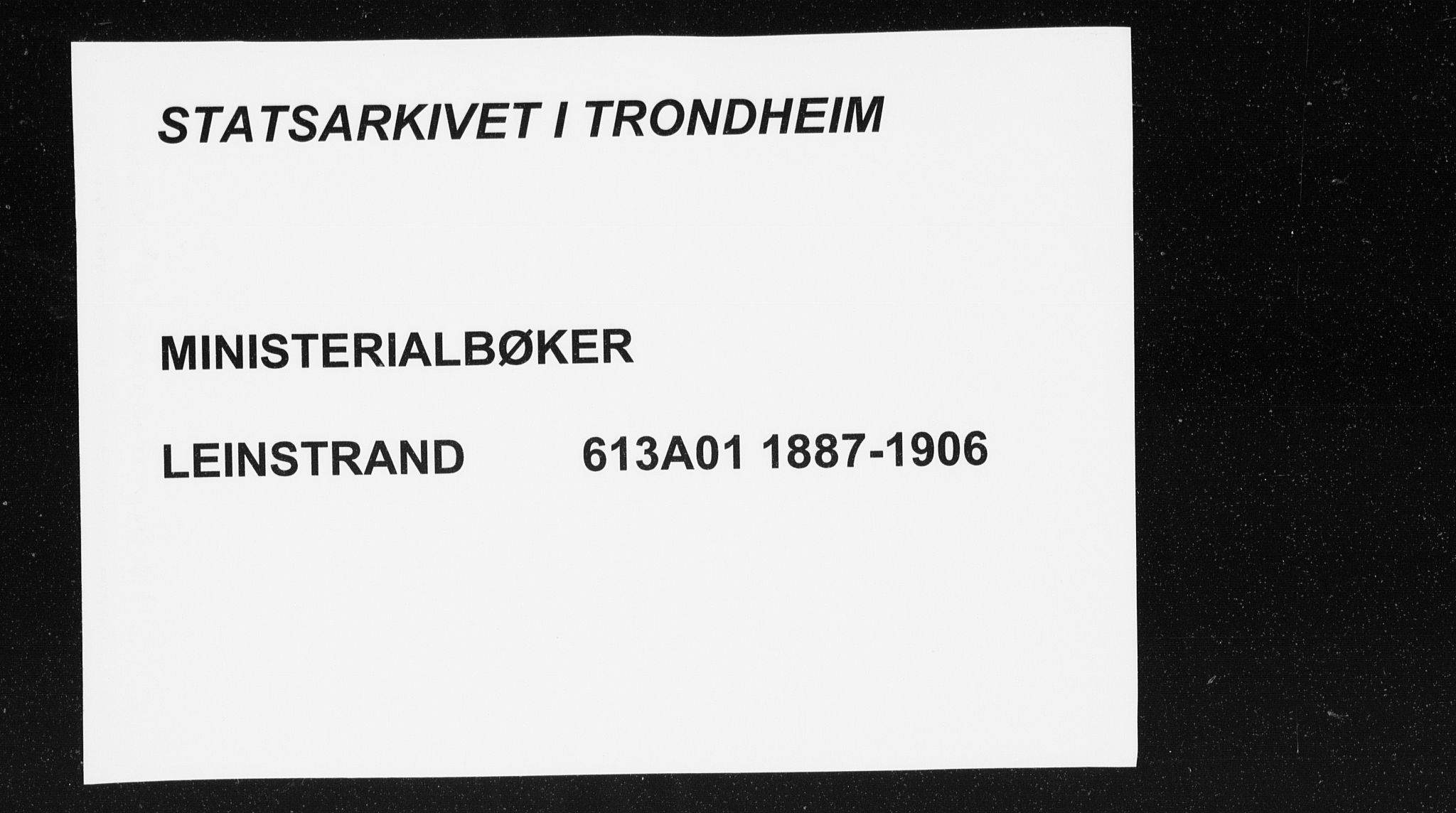 Ministerialprotokoller, klokkerbøker og fødselsregistre - Sør-Trøndelag, AV/SAT-A-1456/613/L0392: Ministerialbok nr. 613A01, 1887-1906