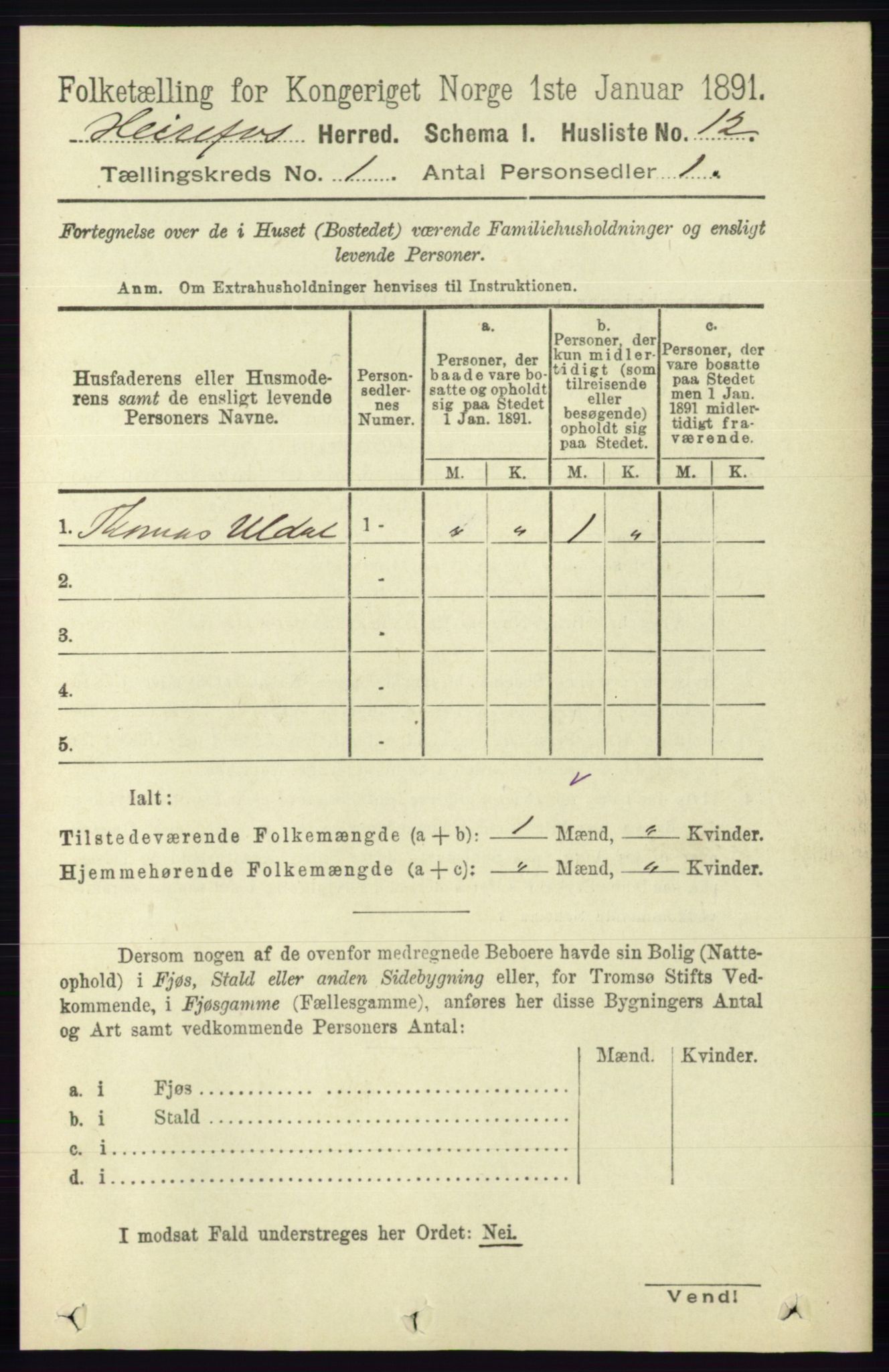 RA, Folketelling 1891 for 0933 Herefoss herred, 1891, s. 24