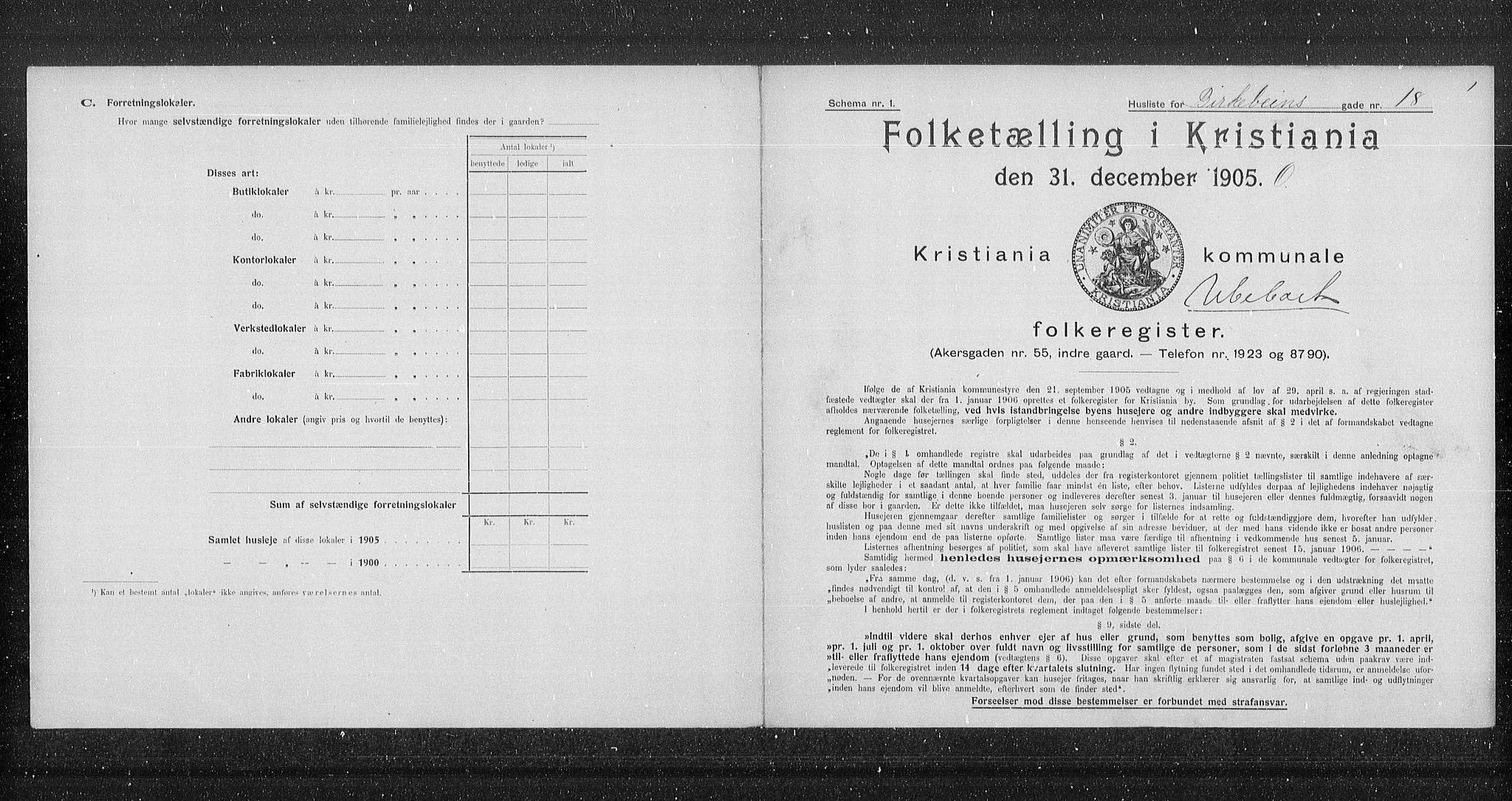 OBA, Kommunal folketelling 31.12.1905 for Kristiania kjøpstad, 1905, s. 2427