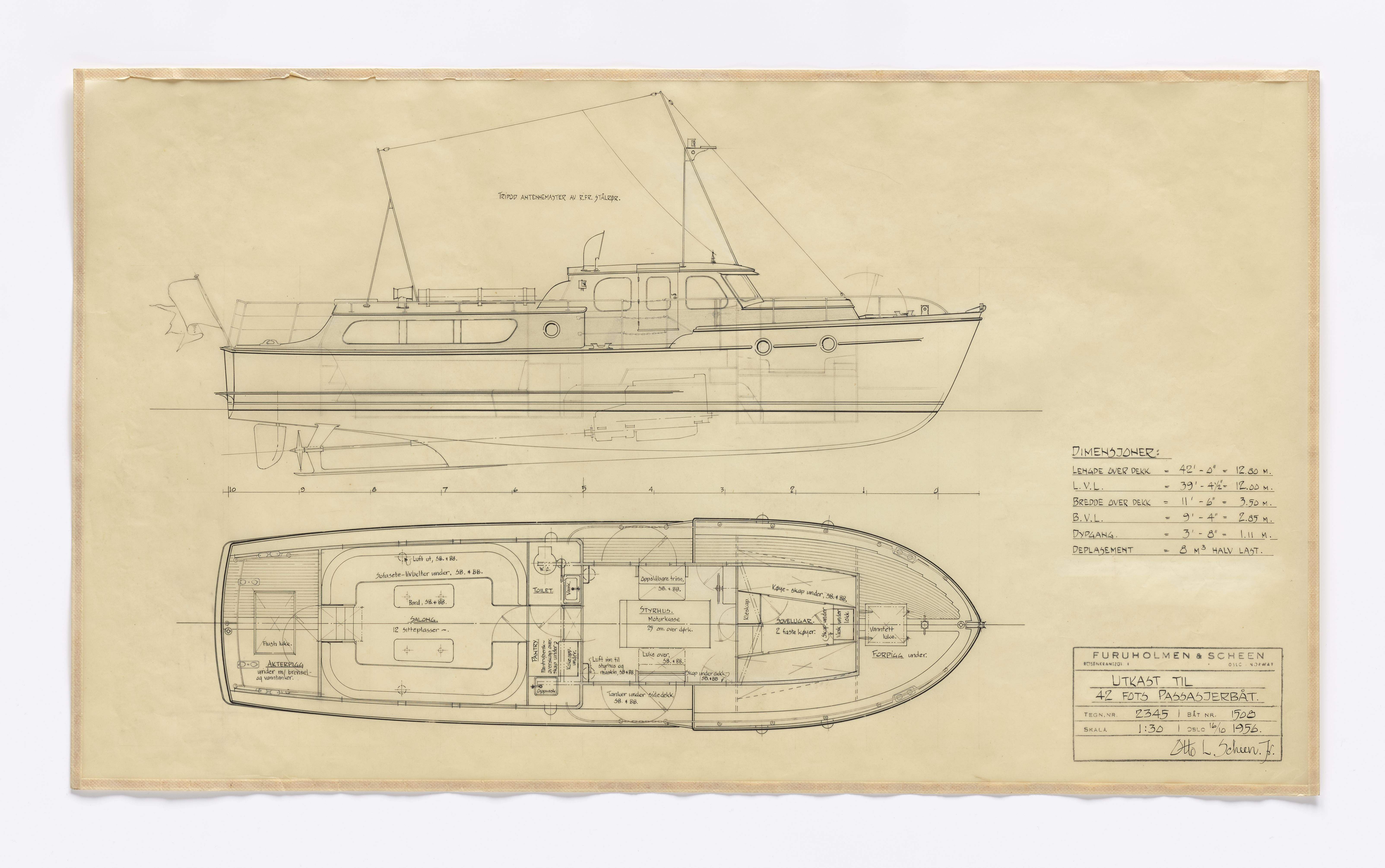 Furuholmen & Scheen, AFM/OM-1003/T/Ta/L0001/0002: Passasjerkrysser / Furuholmen & Scheen, 1947-1969