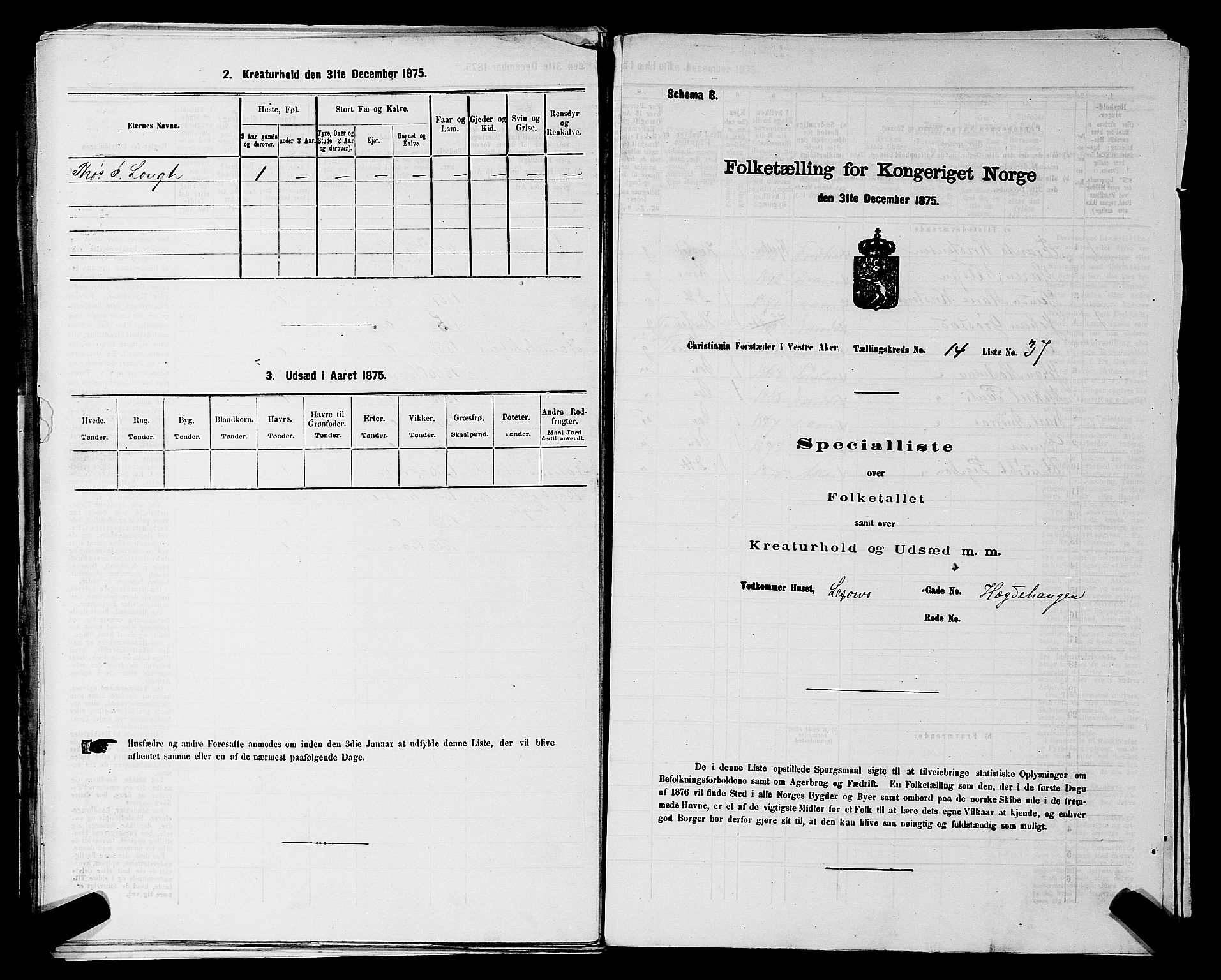 RA, Folketelling 1875 for 0218aP Vestre Aker prestegjeld, 1875, s. 2316