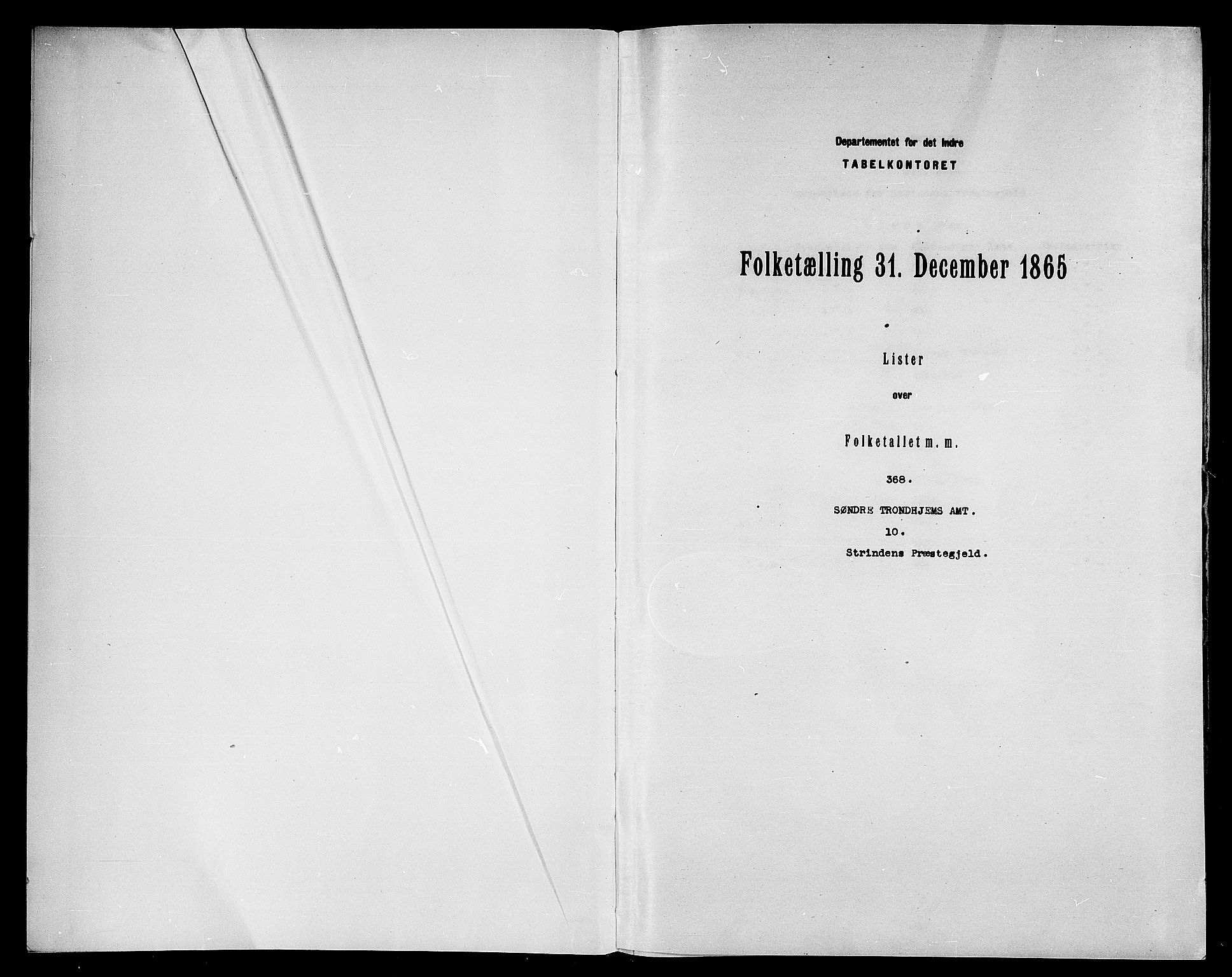 RA, Folketelling 1865 for 1660P Strinda prestegjeld, 1865, s. 3