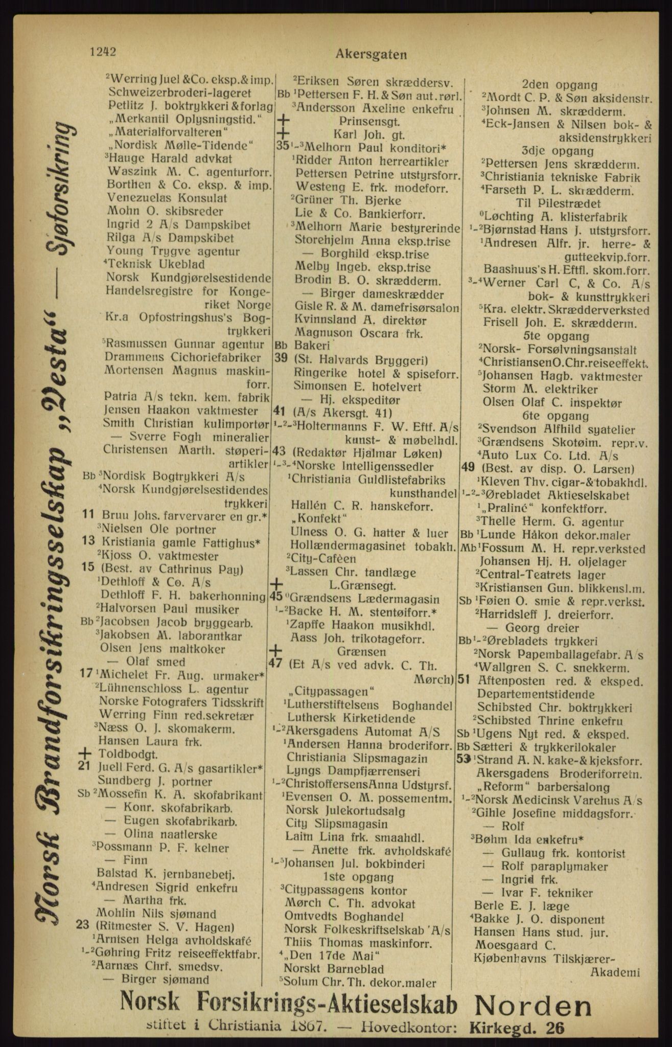 Kristiania/Oslo adressebok, PUBL/-, 1916, s. 1242