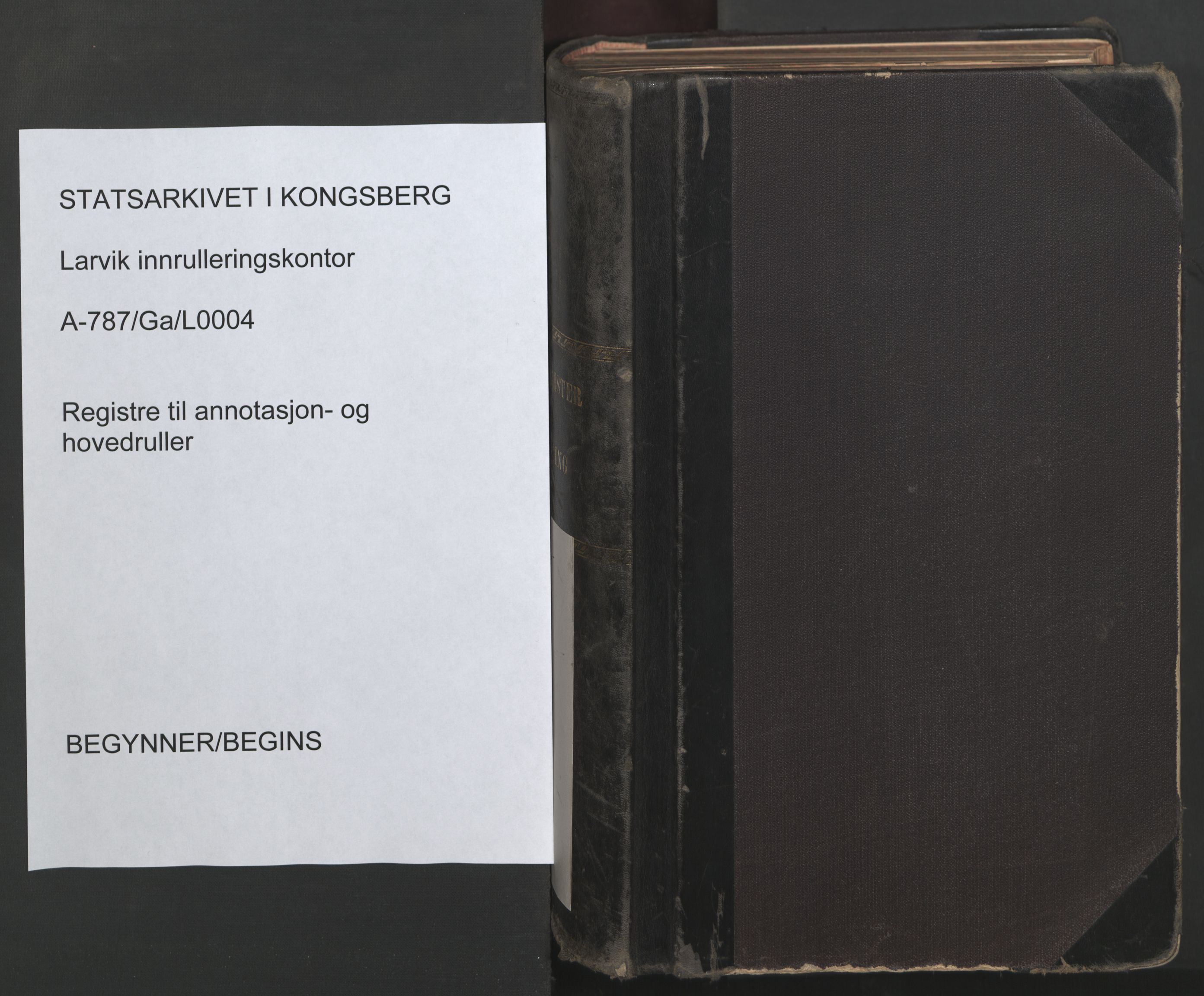 Larvik innrulleringskontor, SAKO/A-787/G/Ga/L0004: Registre til annotasjon- og hovedruller, 1868-1948, s. 1
