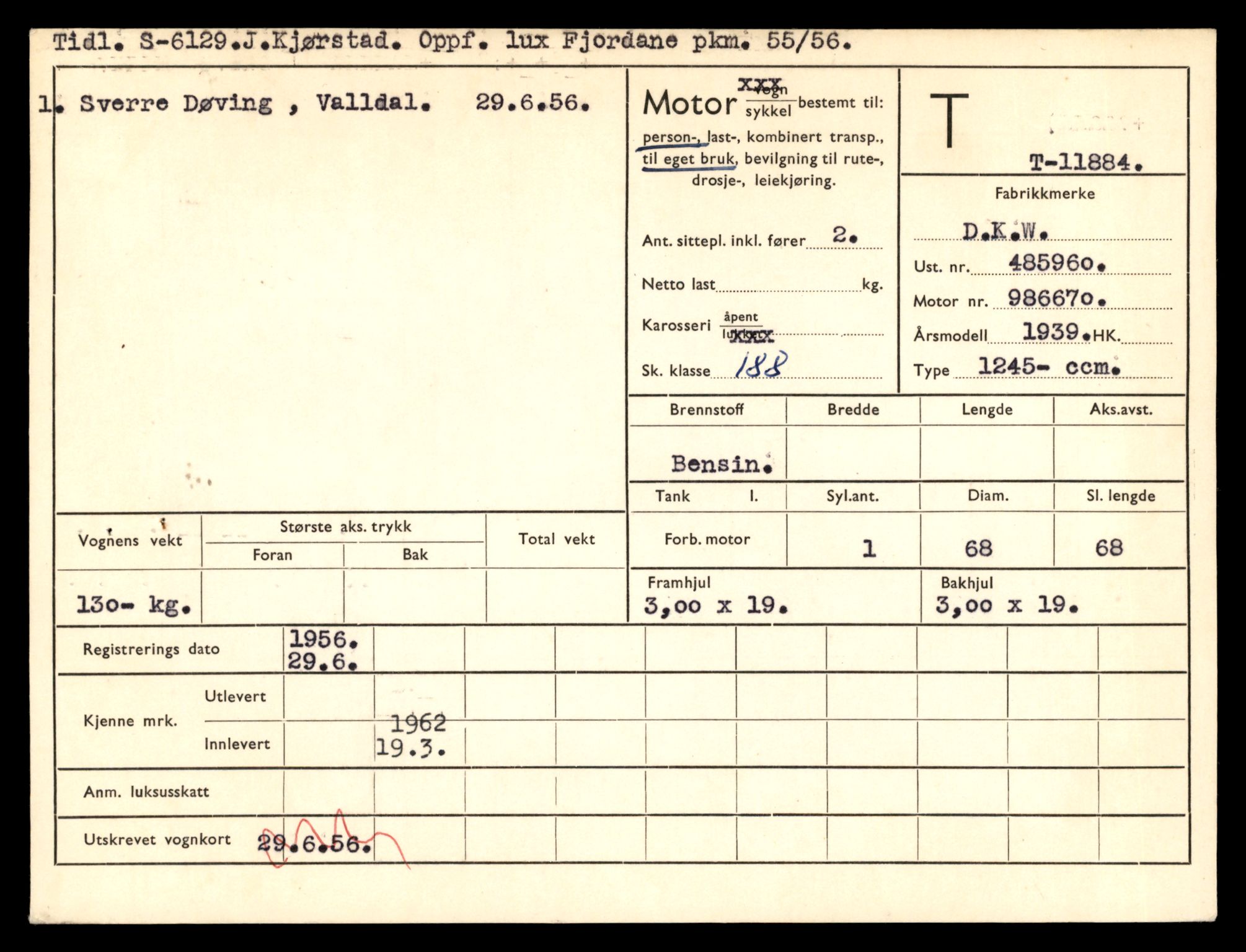 Møre og Romsdal vegkontor - Ålesund trafikkstasjon, AV/SAT-A-4099/F/Fe/L0031: Registreringskort for kjøretøy T 11800 - T 11996, 1927-1998, s. 1529