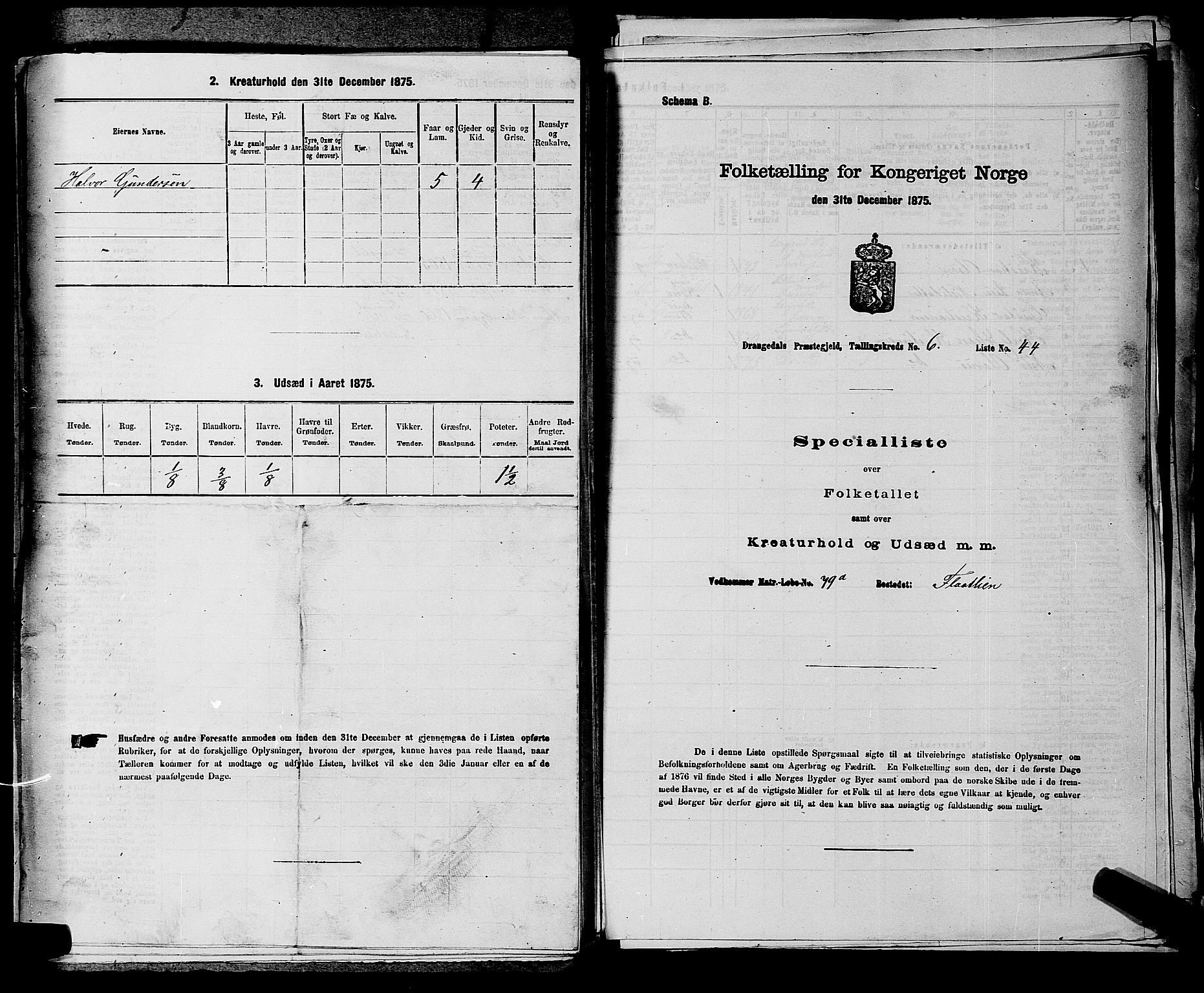 SAKO, Folketelling 1875 for 0817P Drangedal prestegjeld, 1875, s. 628