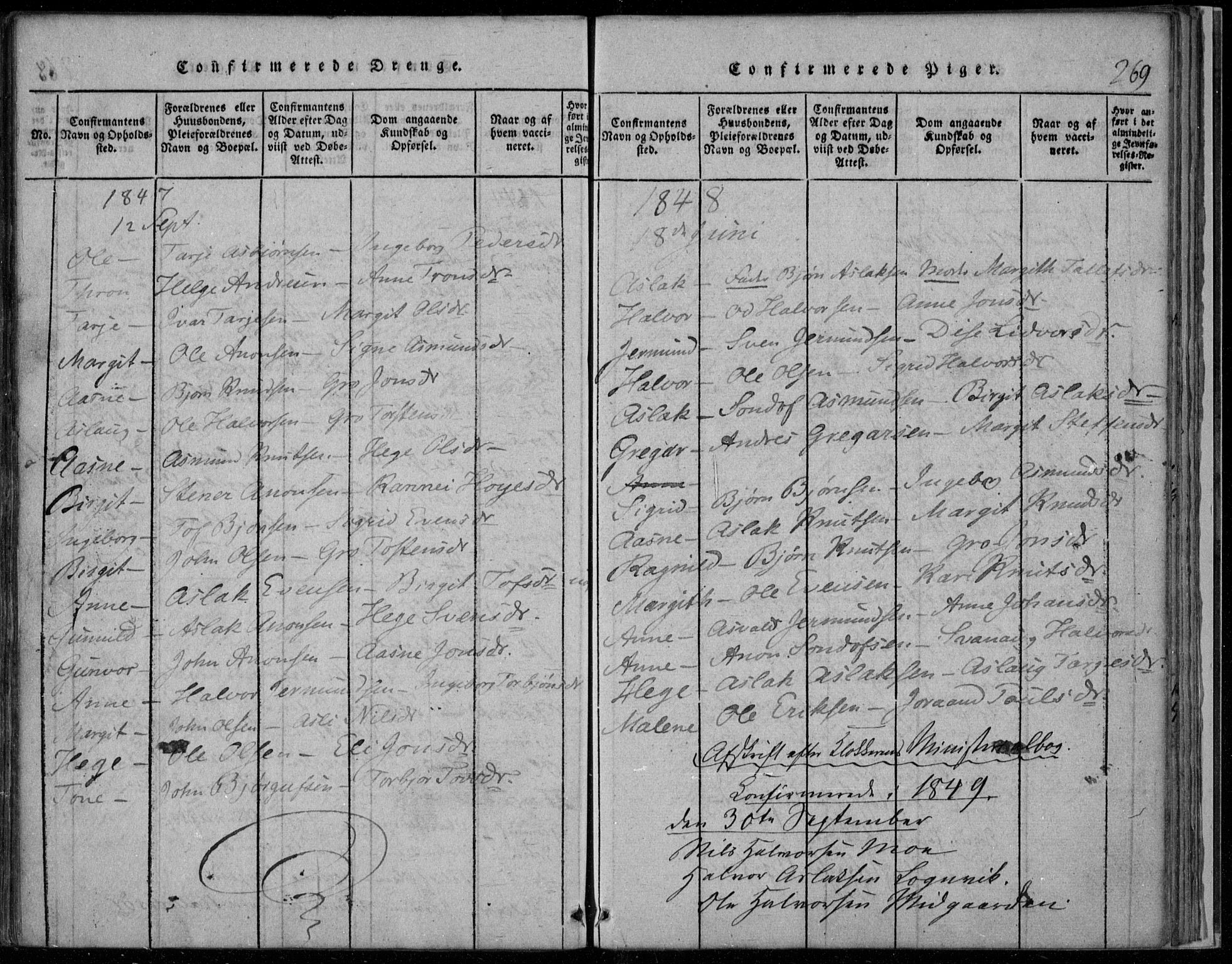 Rauland kirkebøker, AV/SAKO-A-292/F/Fa/L0001: Ministerialbok nr. I 1, 1814-1859, s. 269