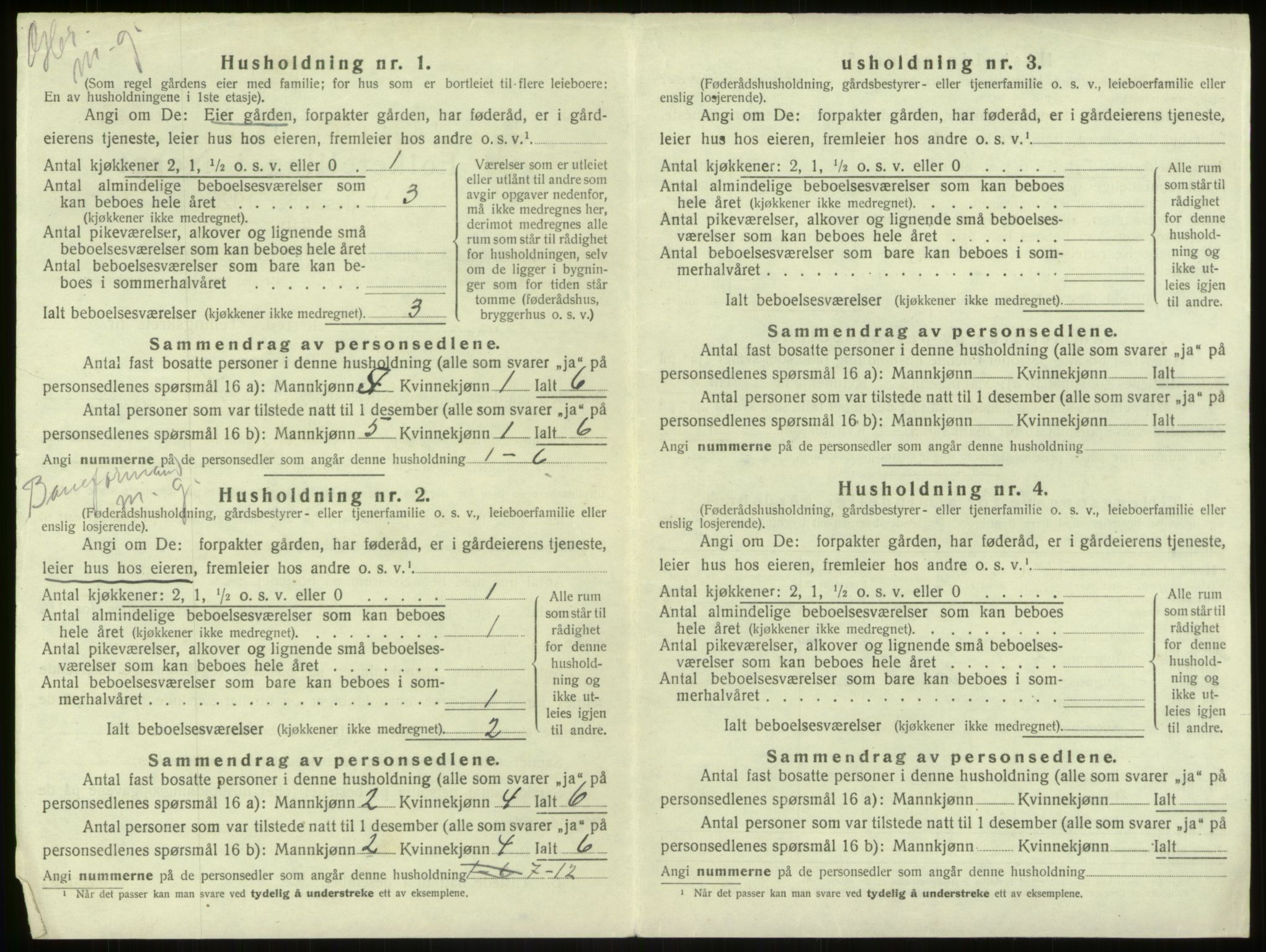 SAB, Folketelling 1920 for 1250 Haus herred, 1920, s. 422