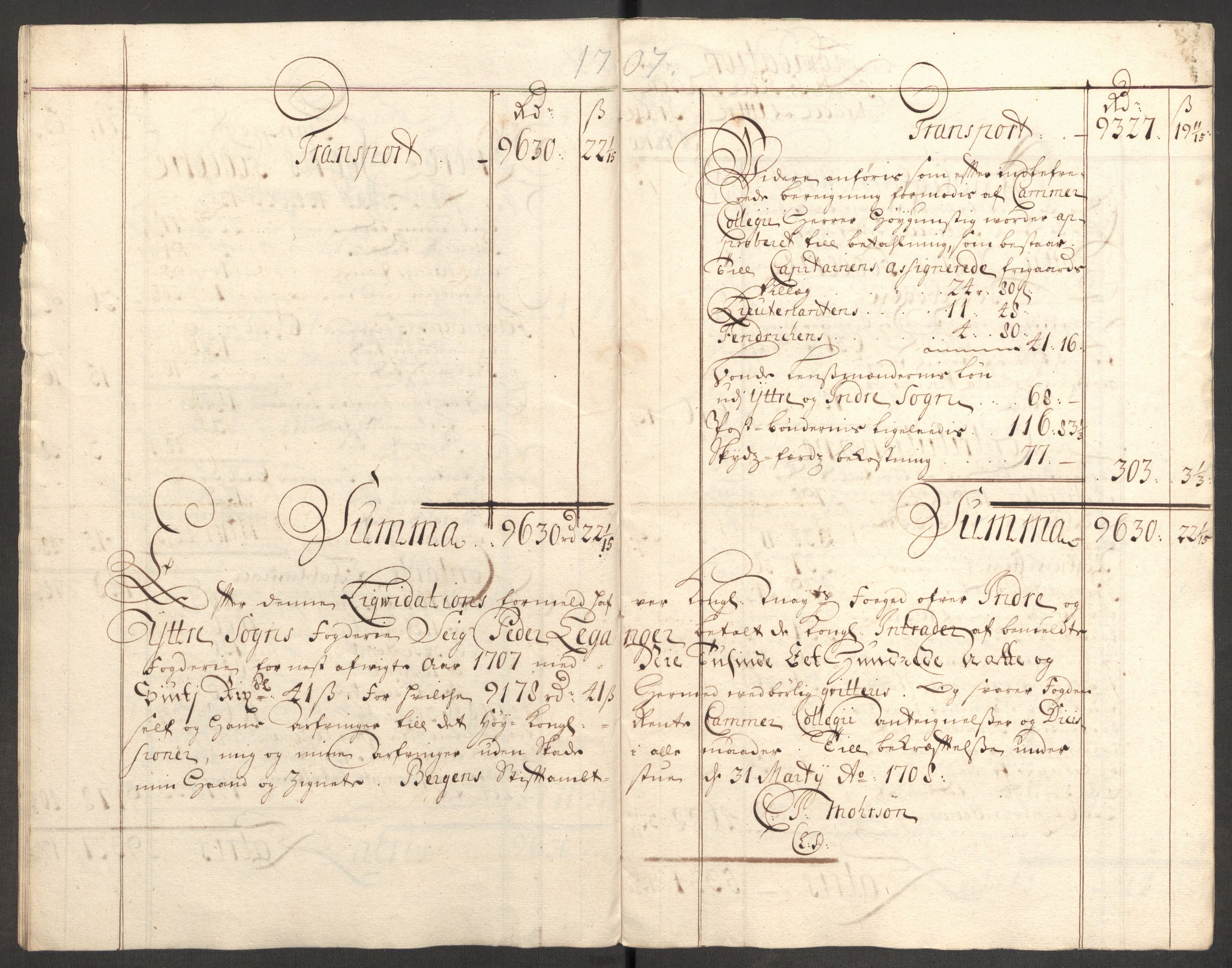 Rentekammeret inntil 1814, Reviderte regnskaper, Fogderegnskap, AV/RA-EA-4092/R52/L3315: Fogderegnskap Sogn, 1708, s. 419