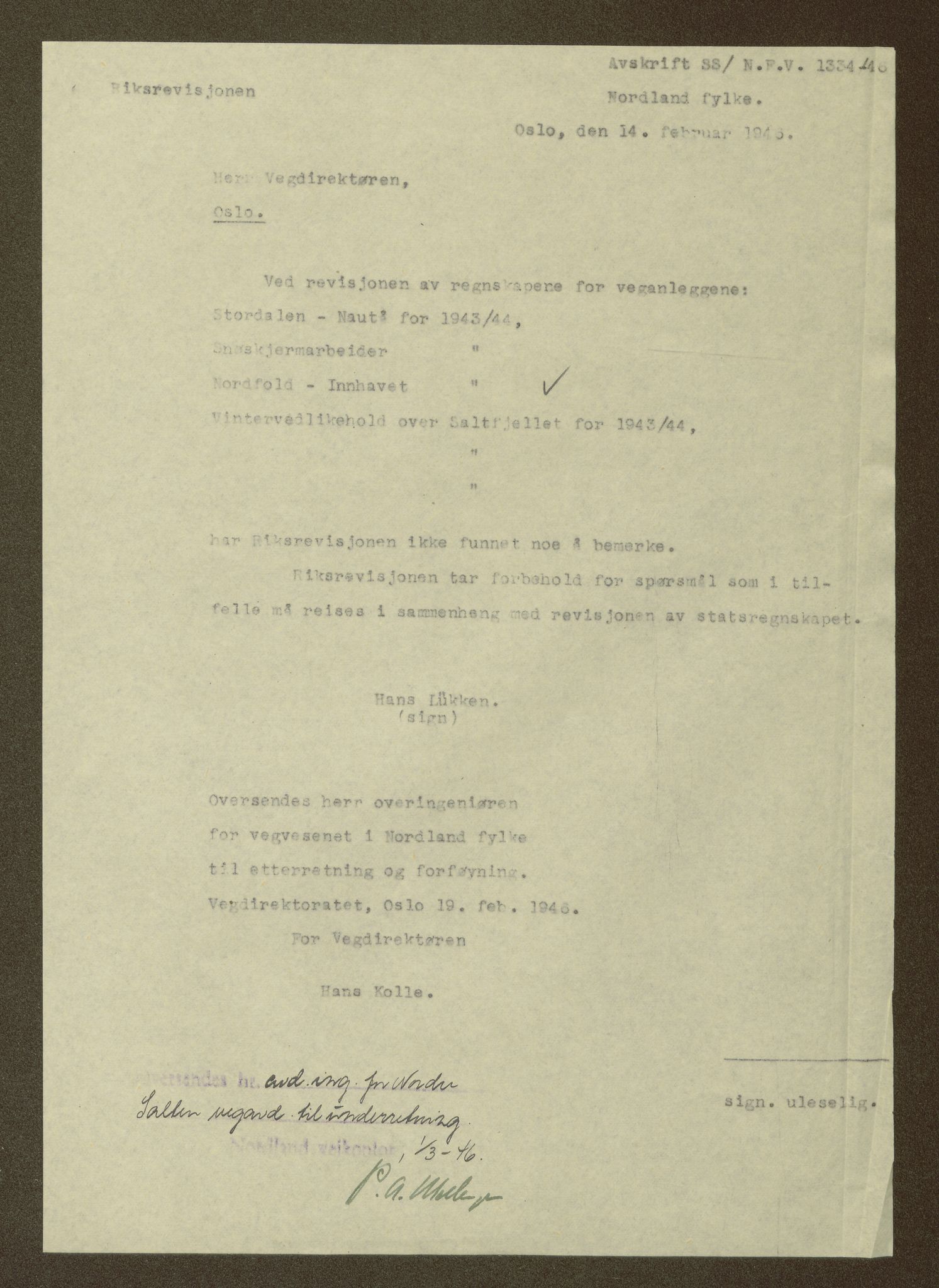 Nordland vegkontor, SAT/A-4181/F/Fa/L0030: Hamarøy/Tysfjord, 1885-1948, s. 1573