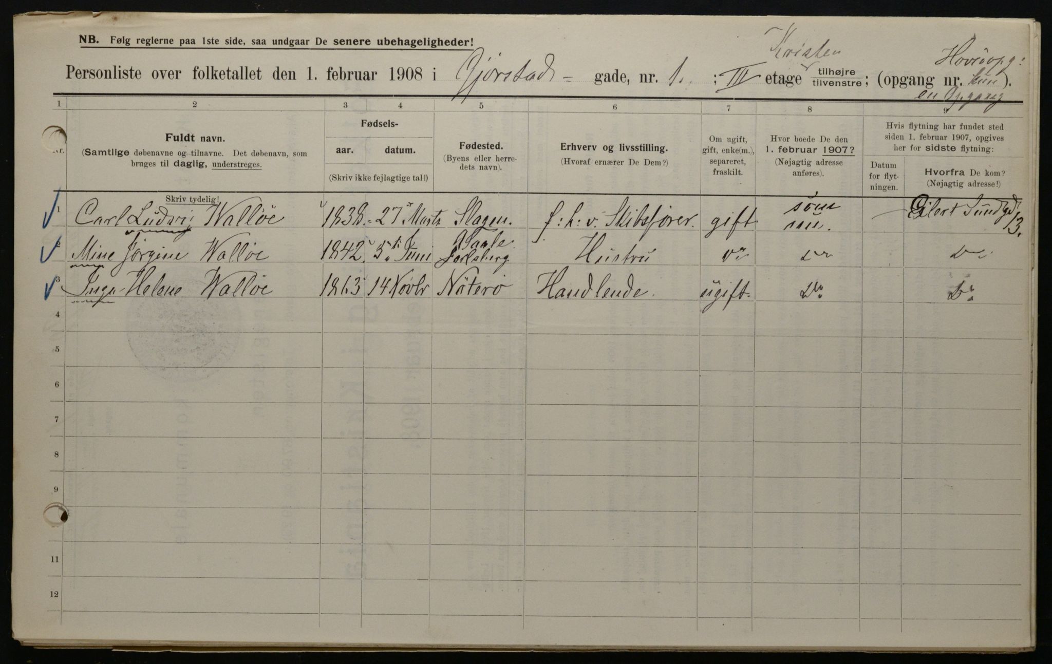 OBA, Kommunal folketelling 1.2.1908 for Kristiania kjøpstad, 1908, s. 26358