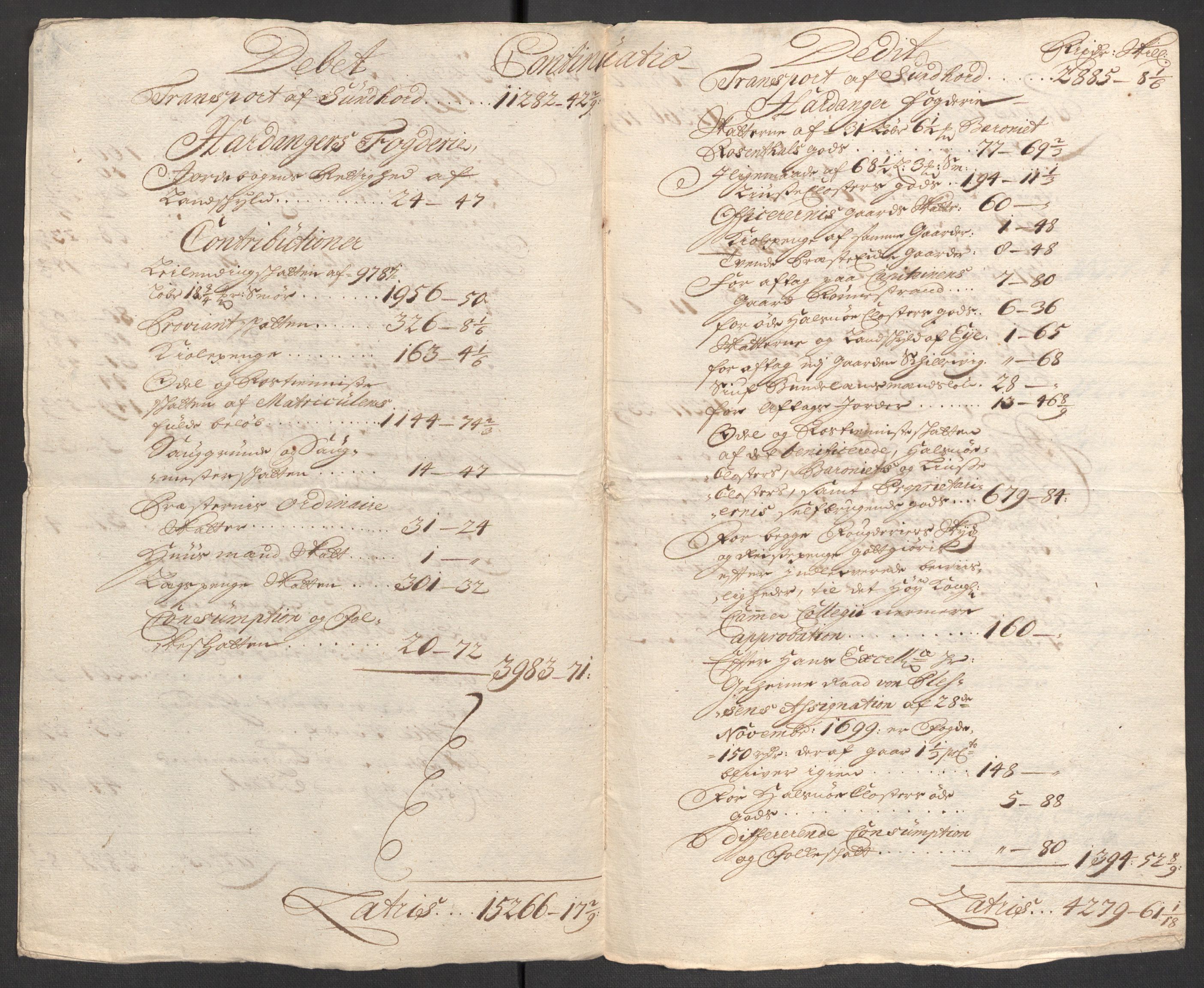 Rentekammeret inntil 1814, Reviderte regnskaper, Fogderegnskap, AV/RA-EA-4092/R48/L2978: Fogderegnskap Sunnhordland og Hardanger, 1699, s. 572