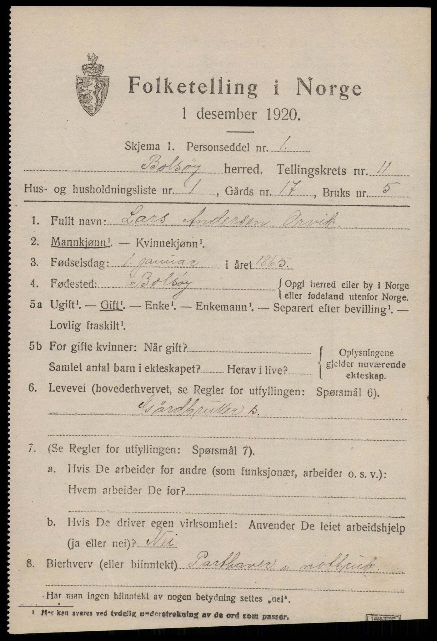 SAT, Folketelling 1920 for 1544 Bolsøy herred, 1920, s. 11271