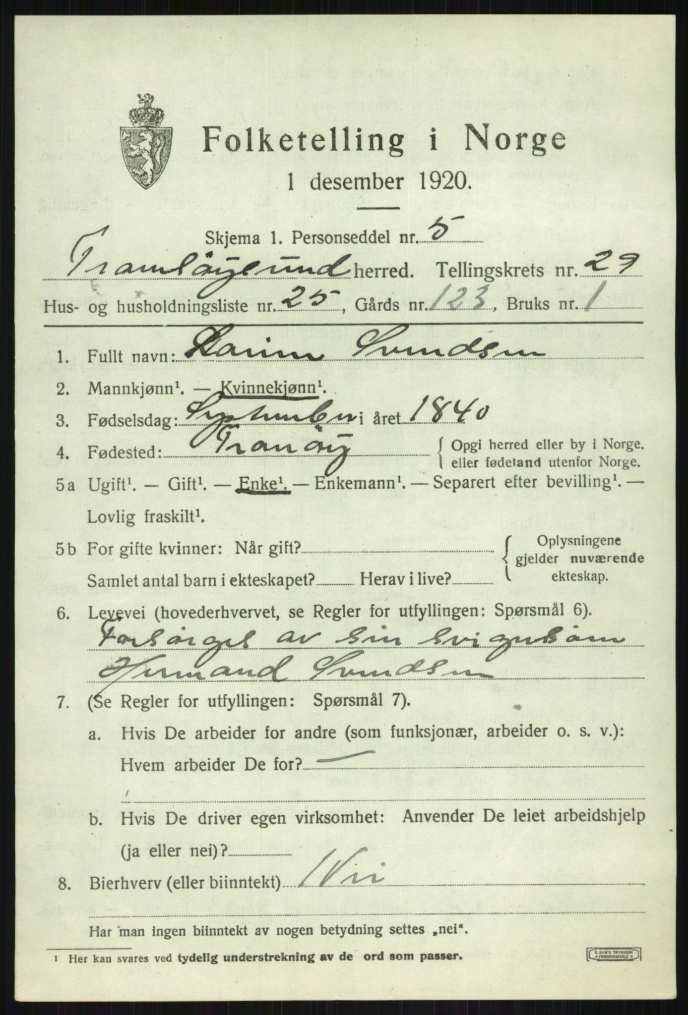 SATØ, Folketelling 1920 for 1934 Tromsøysund herred, 1920, s. 13644