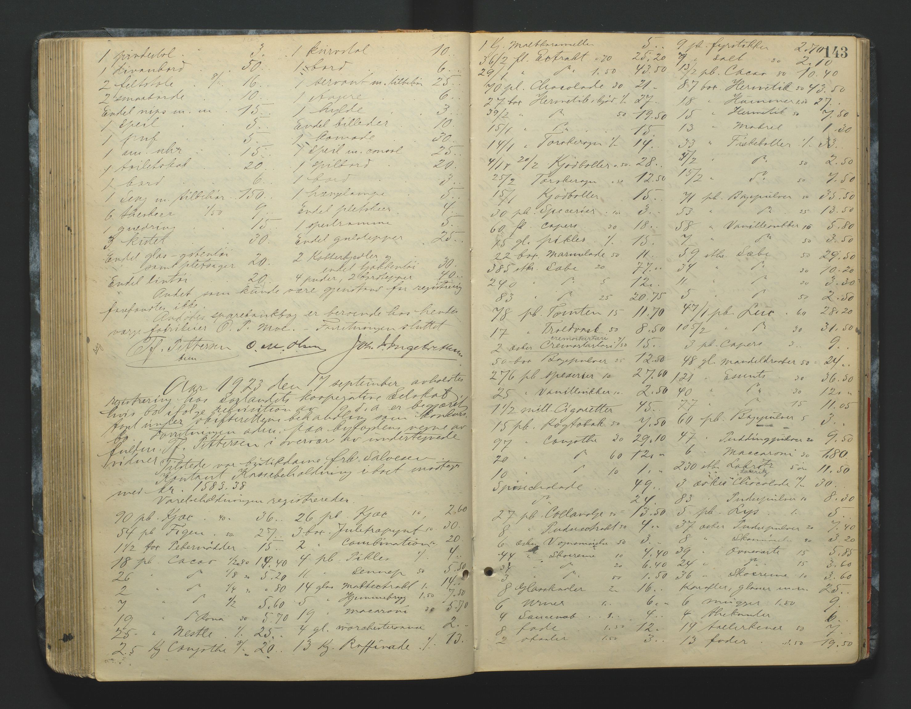 Kristiansand byrett, AV/SAK-1223-0001/H/Hc/L0036: Skifteregistreringsprotokoll nr. 8, med register, 1914-1931, s. 143