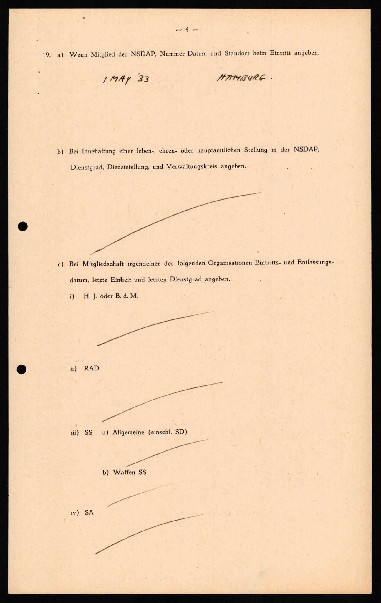 Forsvaret, Forsvarets overkommando II, AV/RA-RAFA-3915/D/Db/L0017: CI Questionaires. Tyske okkupasjonsstyrker i Norge. Tyskere., 1945-1946, s. 33