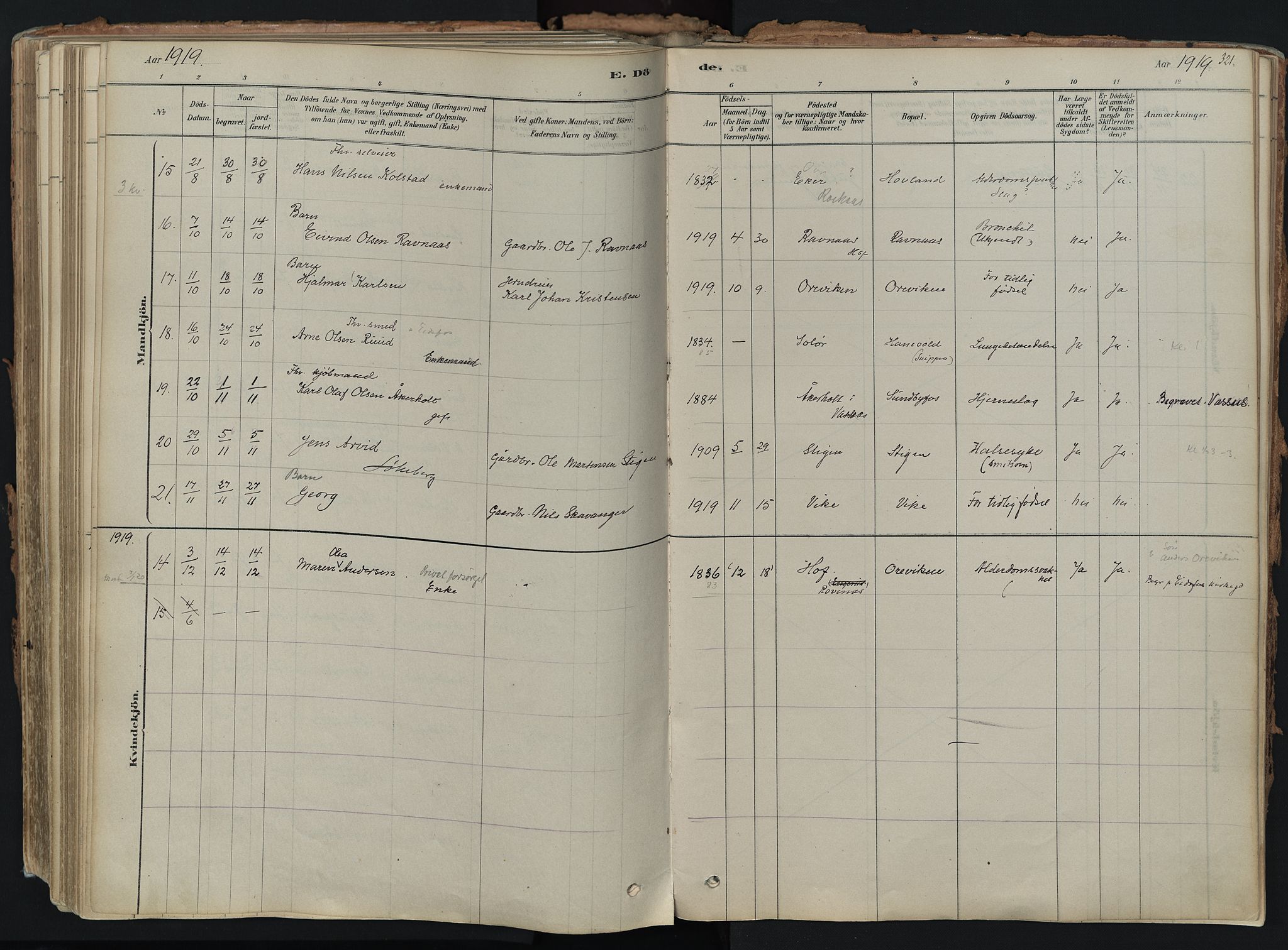 Hof kirkebøker, AV/SAKO-A-64/F/Fa/L0007: Ministerialbok nr. I 7, 1878-1940, s. 321
