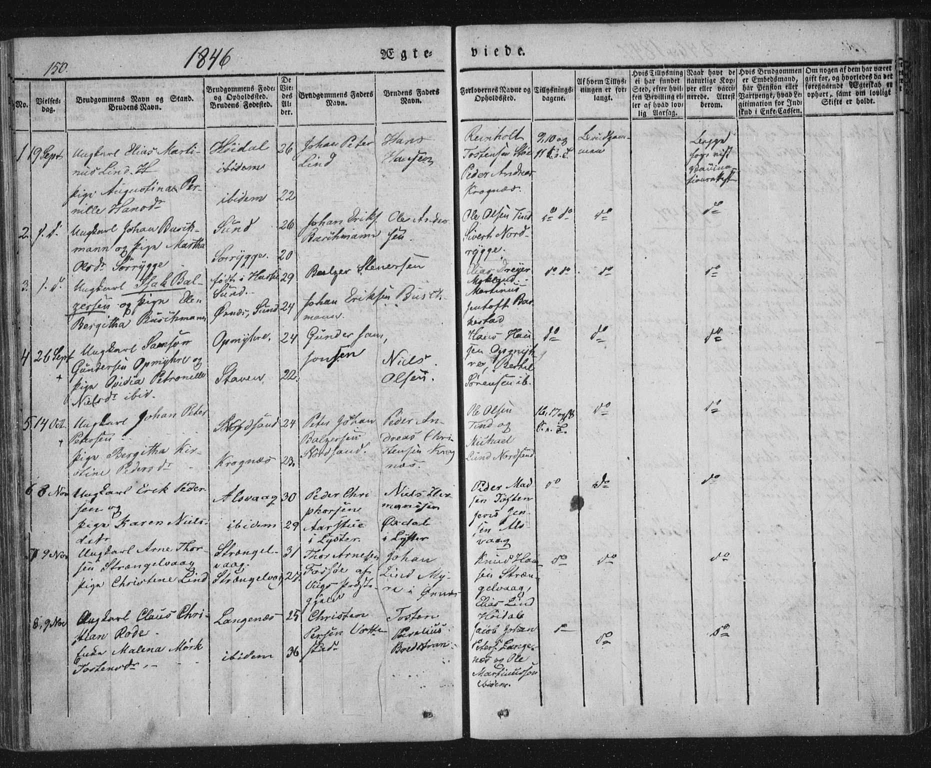 Ministerialprotokoller, klokkerbøker og fødselsregistre - Nordland, AV/SAT-A-1459/893/L1332: Ministerialbok nr. 893A05, 1841-1858, s. 150