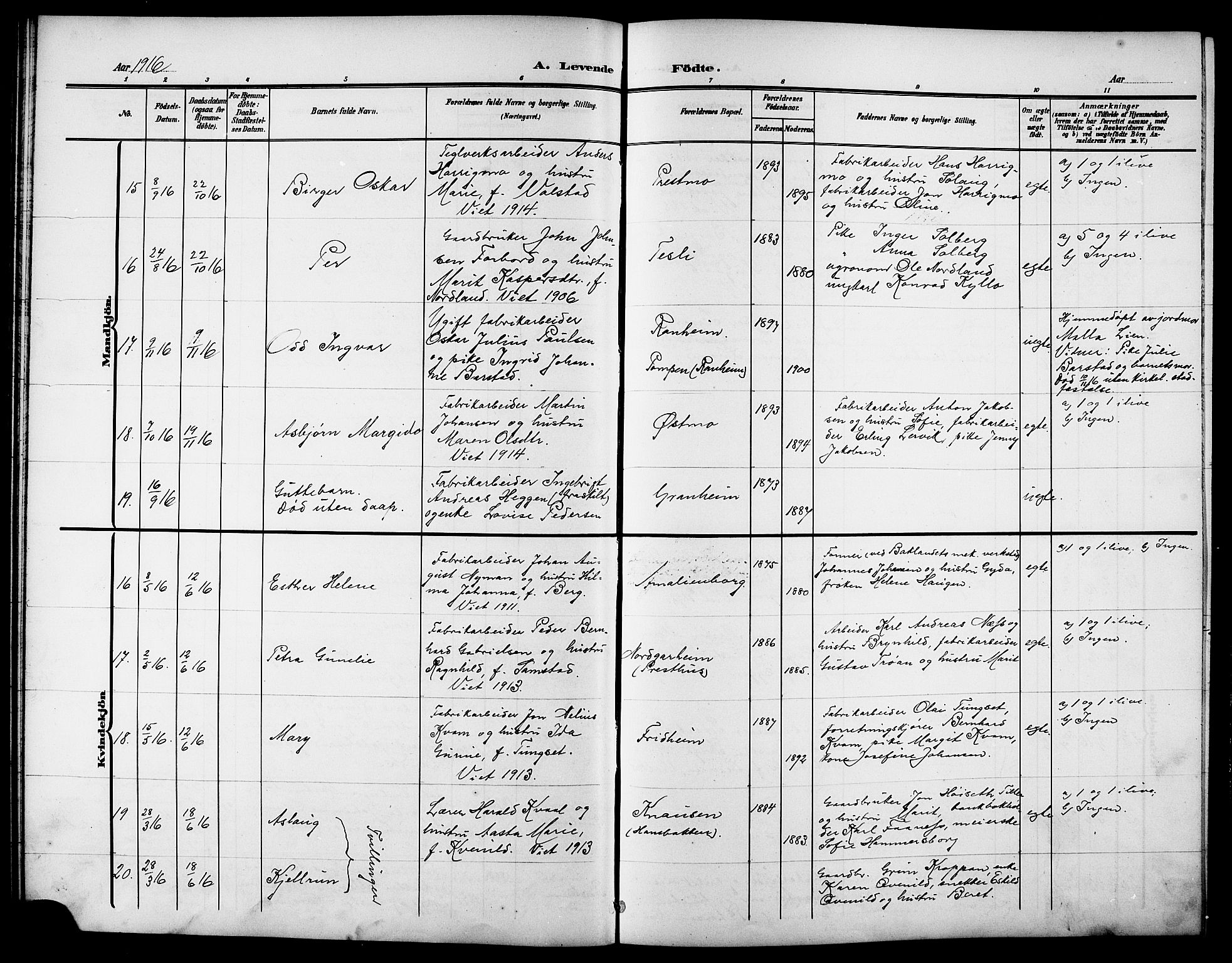 Ministerialprotokoller, klokkerbøker og fødselsregistre - Sør-Trøndelag, AV/SAT-A-1456/615/L0400: Klokkerbok nr. 615C01, 1905-1921