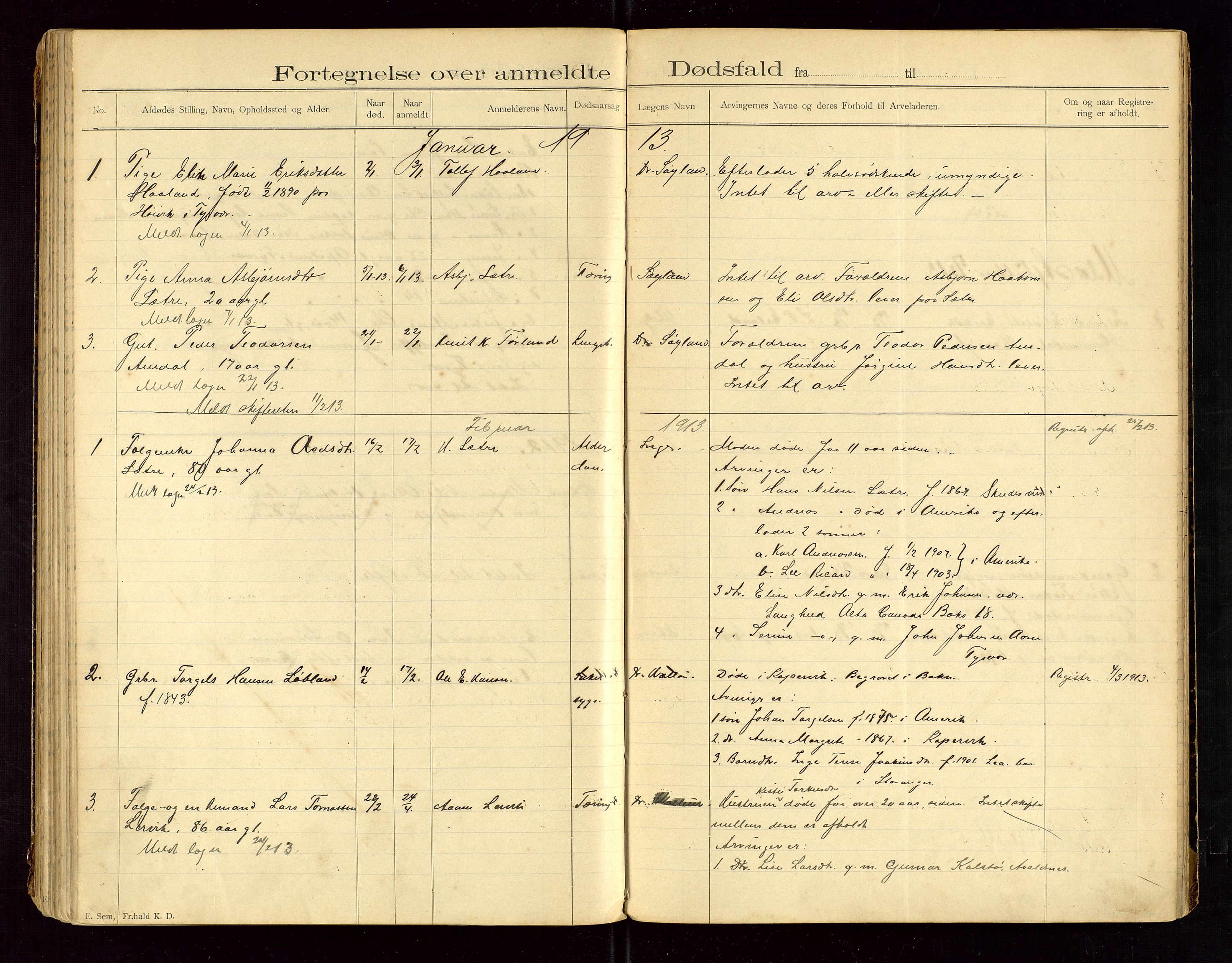 Tysvær lensmannskontor, AV/SAST-A-100192/Gga/L0002: "Dødsfalds-Protokol for Lensmanden i Tysvær Lensmandsdistrikt", 1897-1916