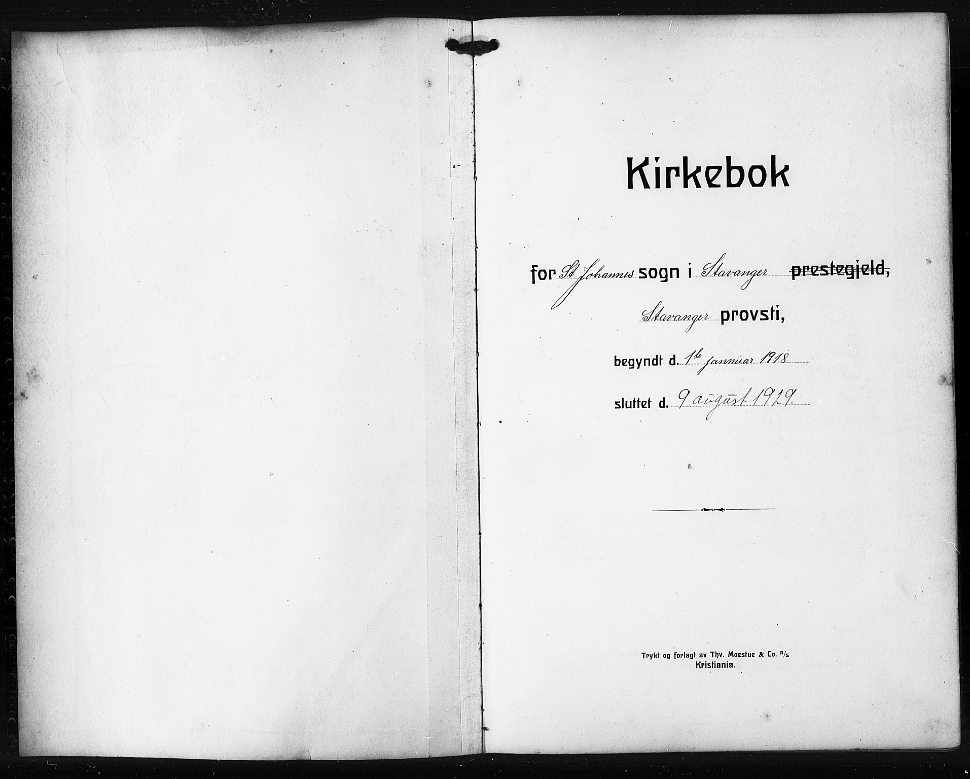 St. Johannes sokneprestkontor, AV/SAST-A-101814/001/30/30BB/L0008: Klokkerbok nr. B 8, 1918-1929