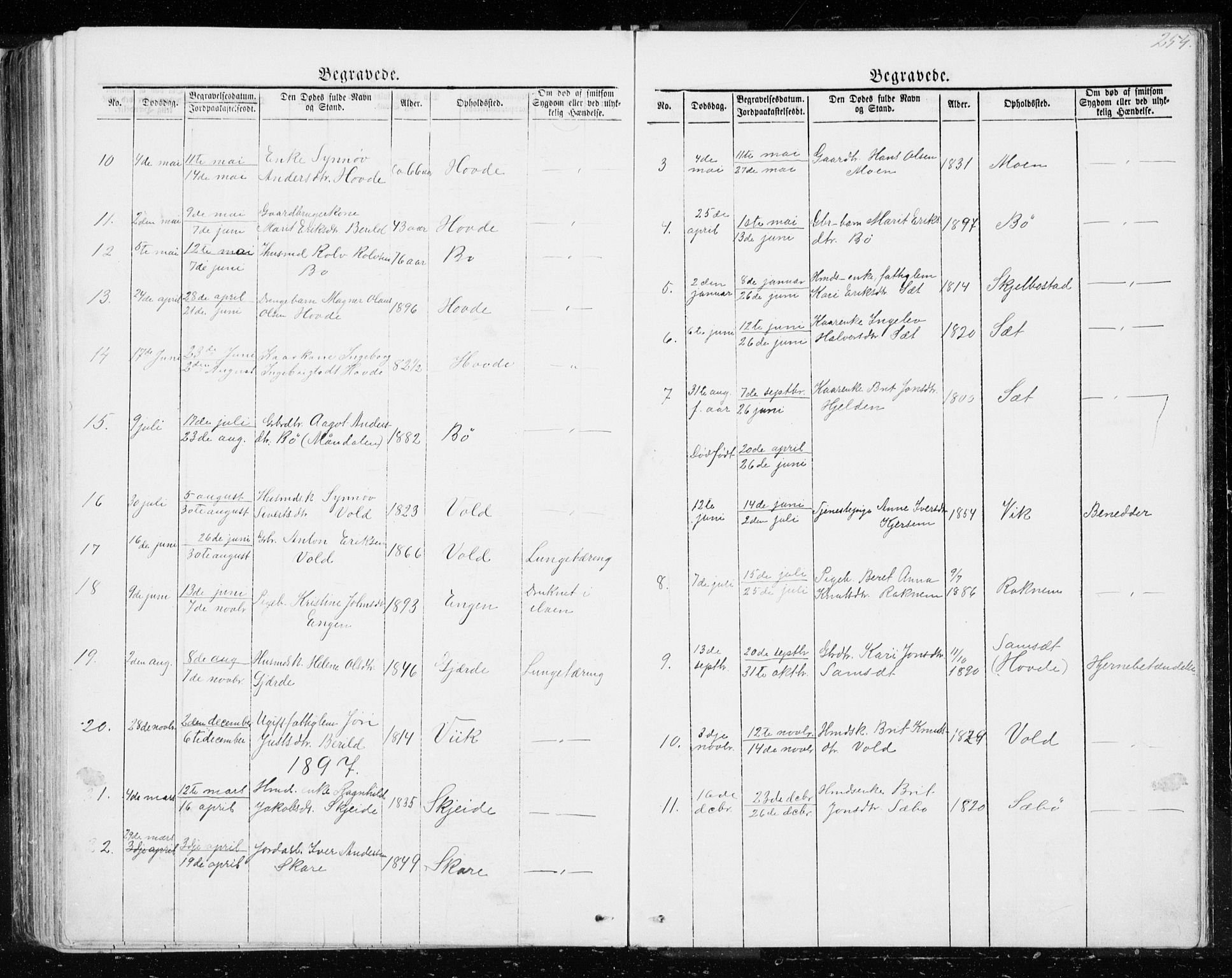 Ministerialprotokoller, klokkerbøker og fødselsregistre - Møre og Romsdal, AV/SAT-A-1454/543/L0564: Klokkerbok nr. 543C02, 1867-1915, s. 254