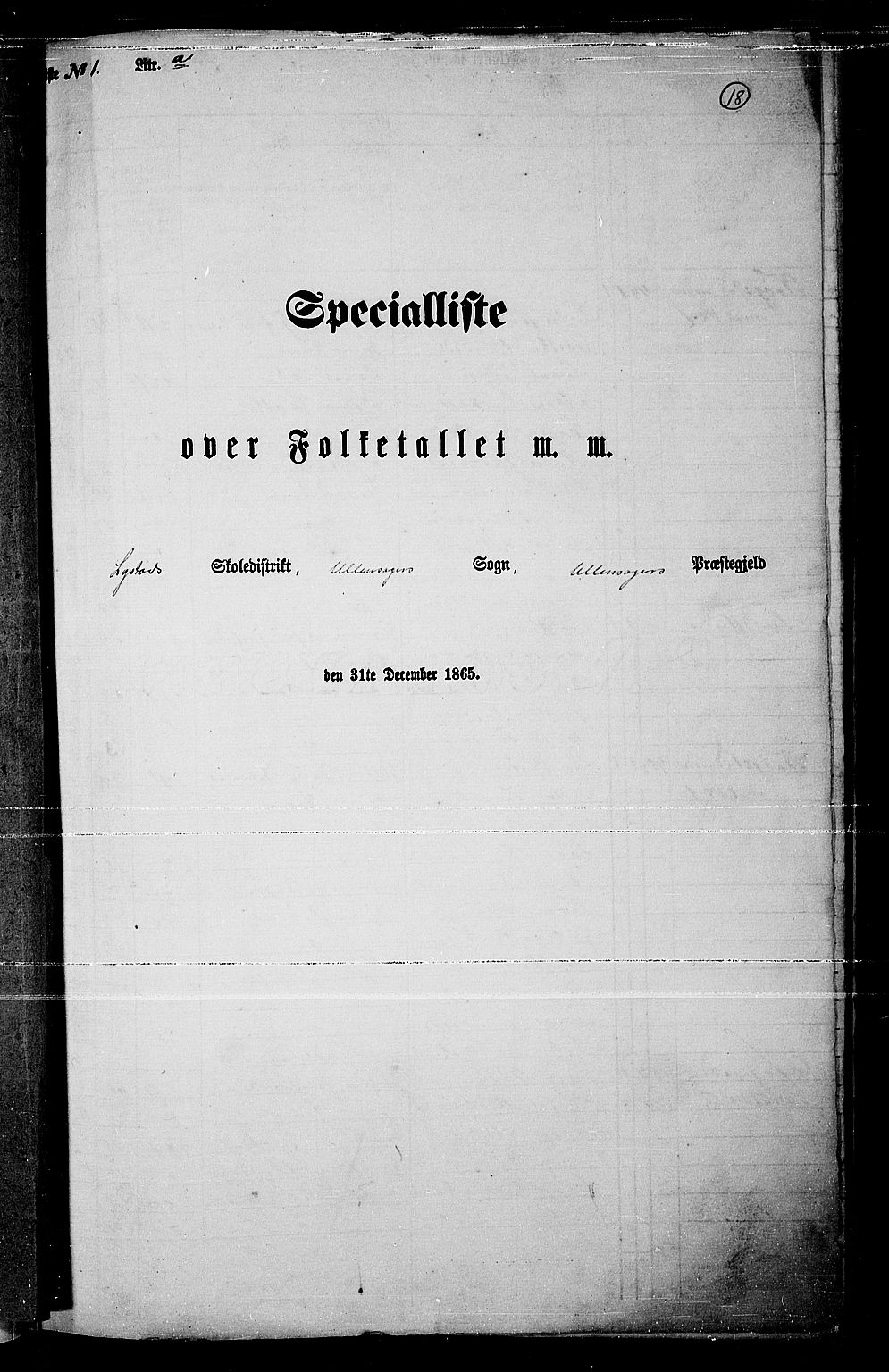 RA, Folketelling 1865 for 0235P Ullensaker prestegjeld, 1865, s. 15