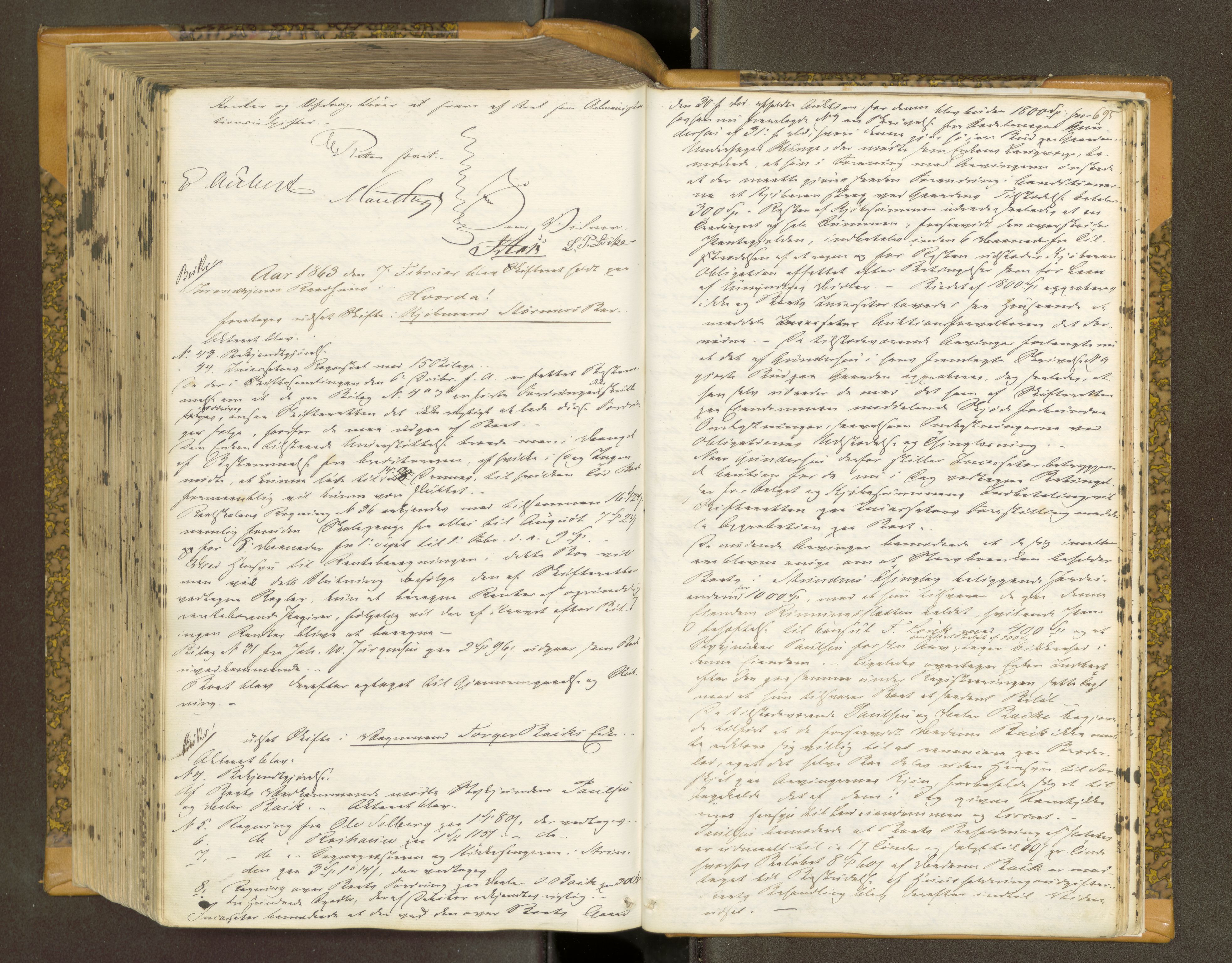 Trondheim byfogd, AV/SAT-A-0003/1/3/3B/L0006: Skiftebehandlingsprotokoll (u/ register)gml.nr.29b. U, 1859-1863, s. 695