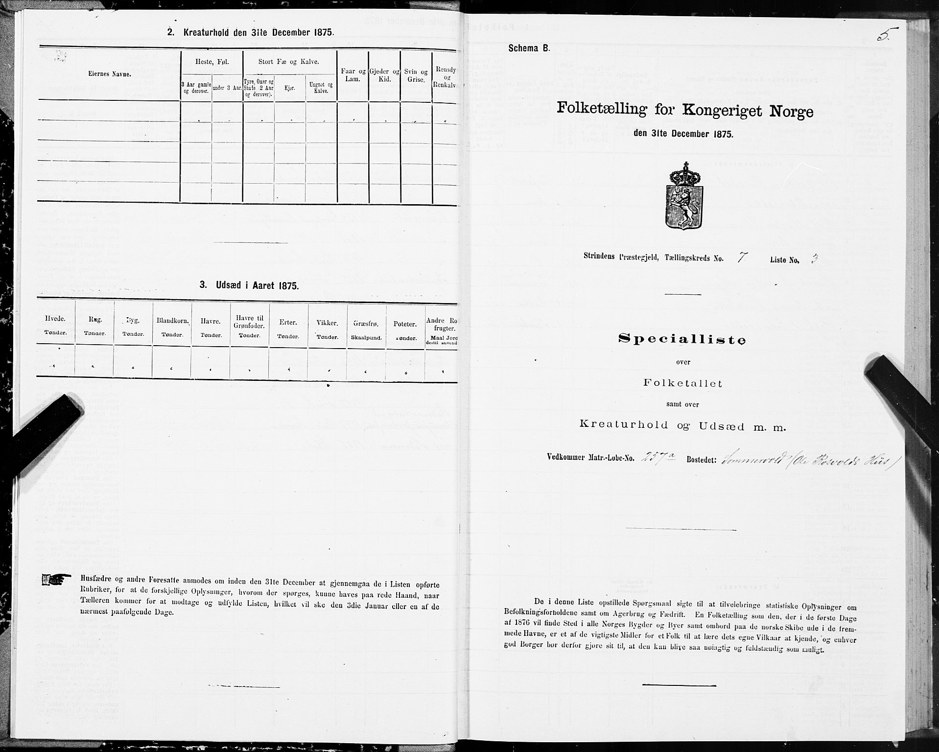 SAT, Folketelling 1875 for 1660P Strinda prestegjeld, 1875, s. 4005