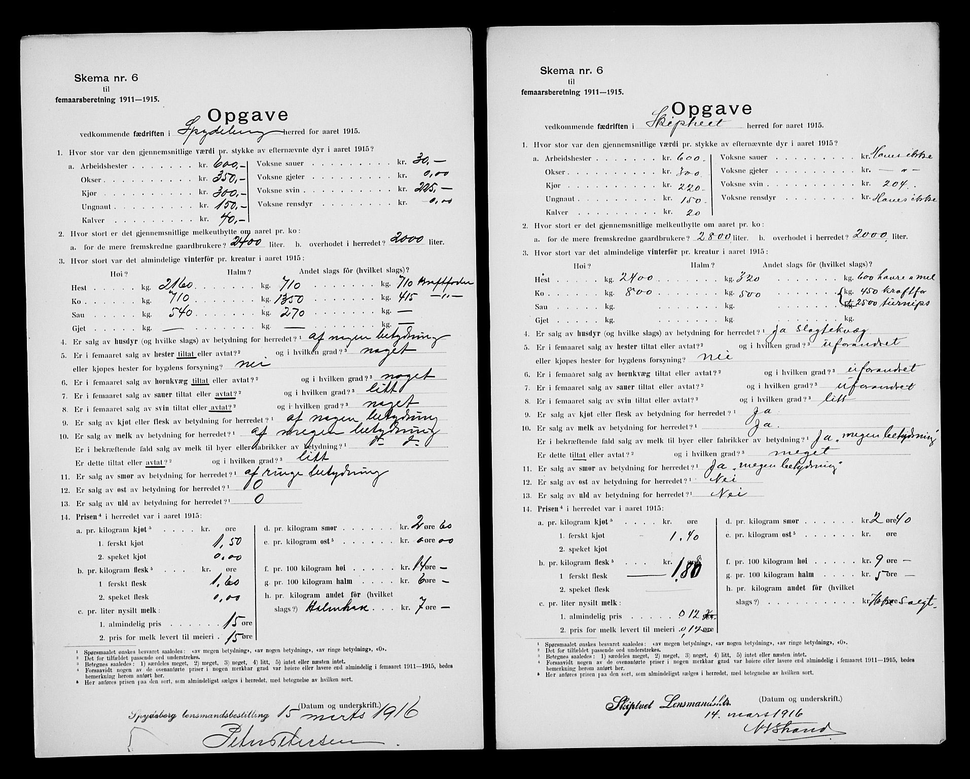 Statistisk sentralbyrå, Næringsøkonomiske emner, Generelt - Amtmennenes femårsberetninger, AV/RA-S-2233/F/Fa/L0118: --, 1911-1915, s. 240