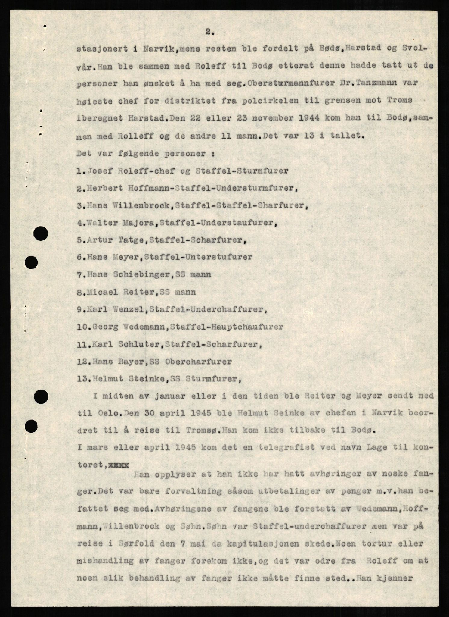 Forsvaret, Forsvarets overkommando II, AV/RA-RAFA-3915/D/Db/L0006: CI Questionaires. Tyske okkupasjonsstyrker i Norge. Tyskere., 1945-1946, s. 411