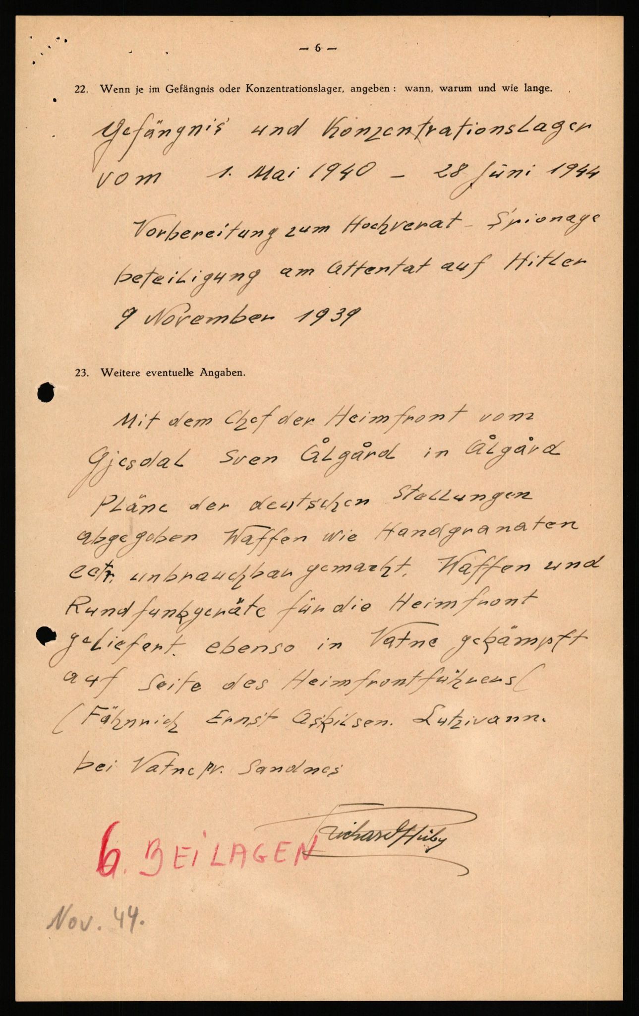 Forsvaret, Forsvarets overkommando II, AV/RA-RAFA-3915/D/Db/L0039: CI Questionaires. Tyske okkupasjonsstyrker i Norge. Østerrikere., 1945-1946, s. 80